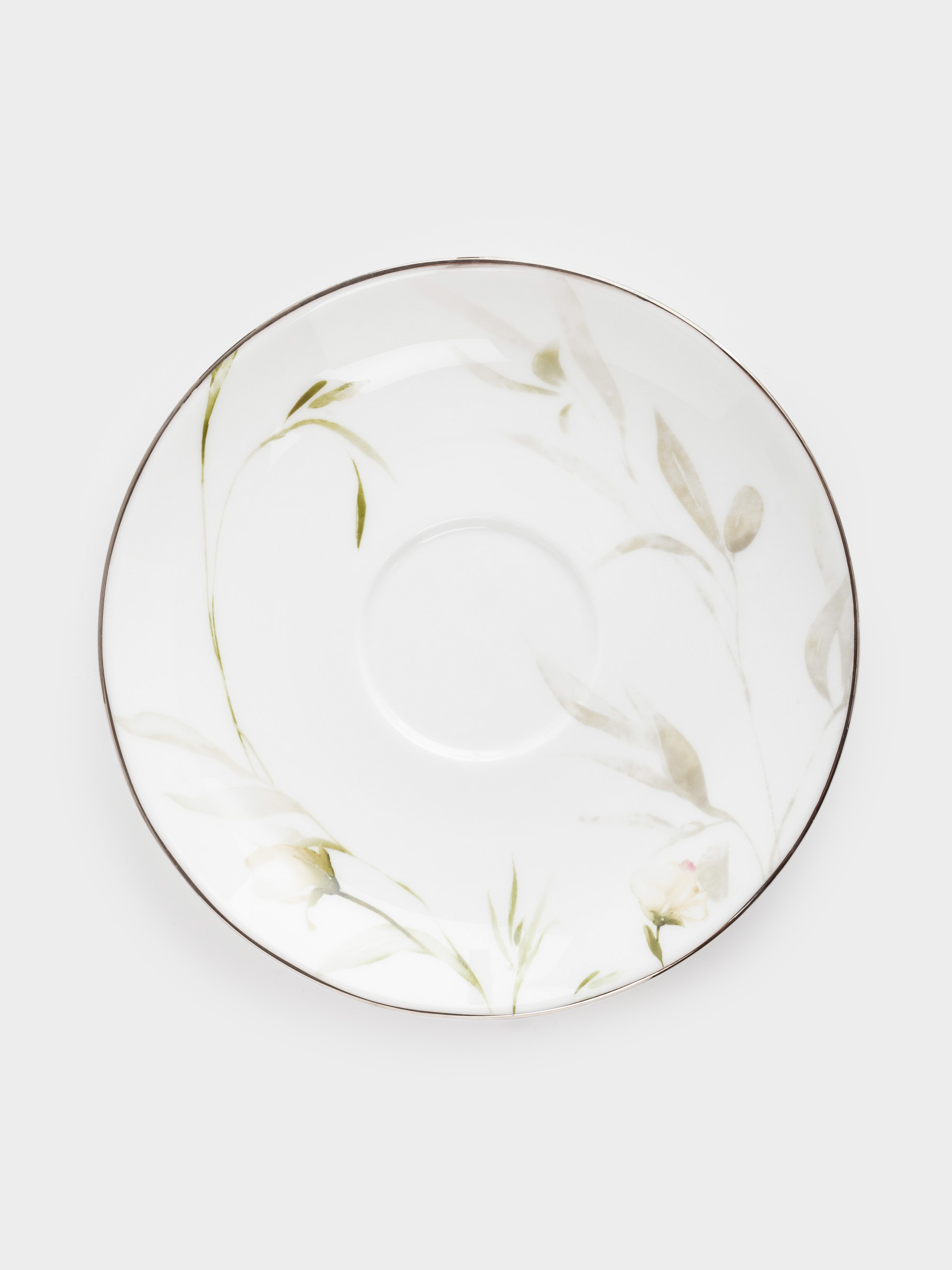 Пара чайная, 2 перс, 4 пр, 300 мл, фарфор F, с серебристым кантом, Ирис, Antarctica Flowers, image-2