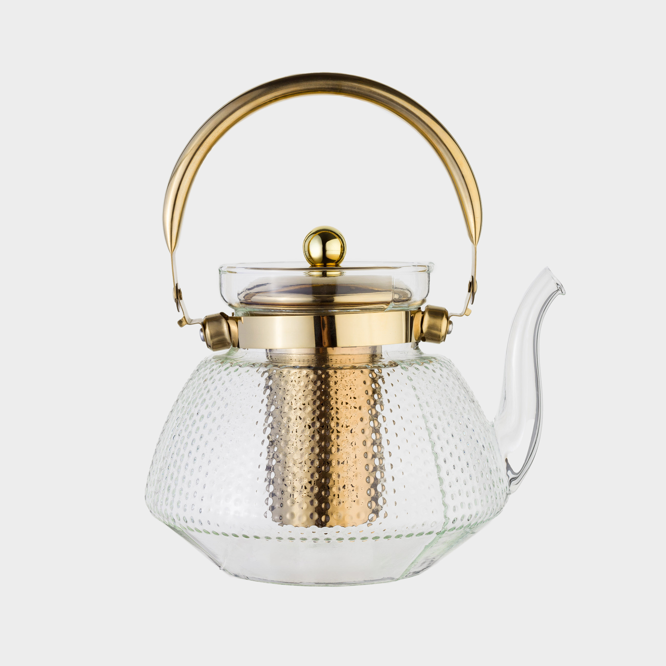Чайник заварочный, 1,3 л, стекло Б/сталь, золотистый, Classic gold, image-3