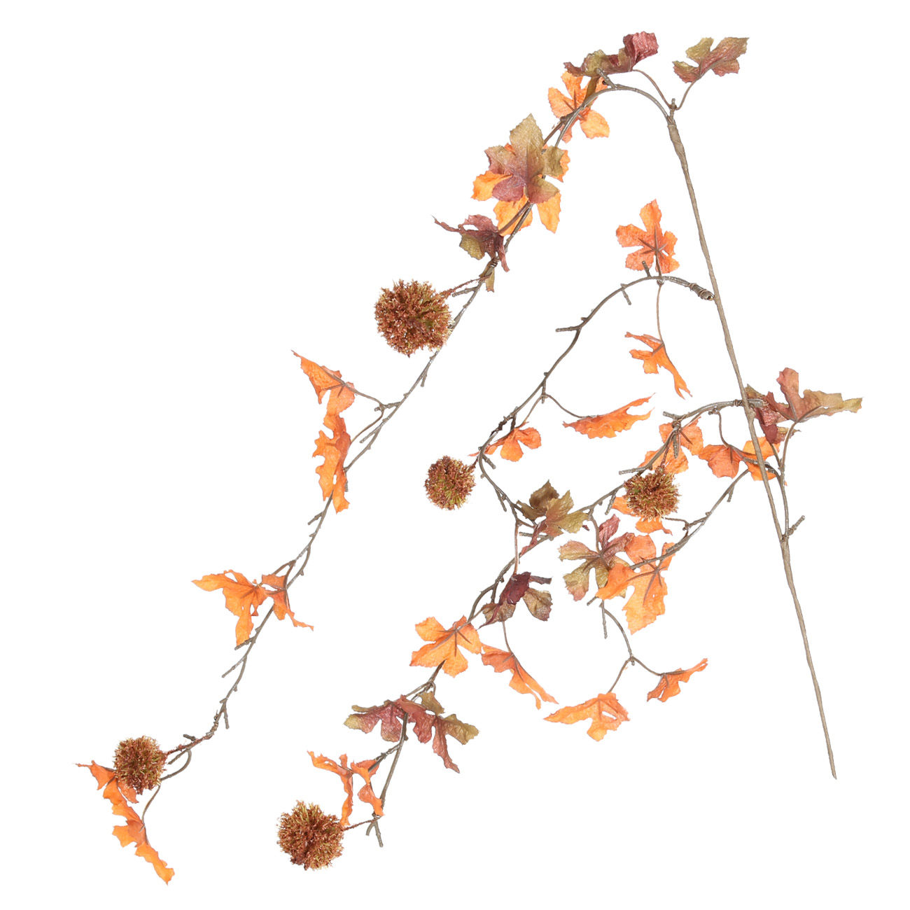 

Ветка декоративная, 55 см, пластик, Осенние листья, Autumn bright