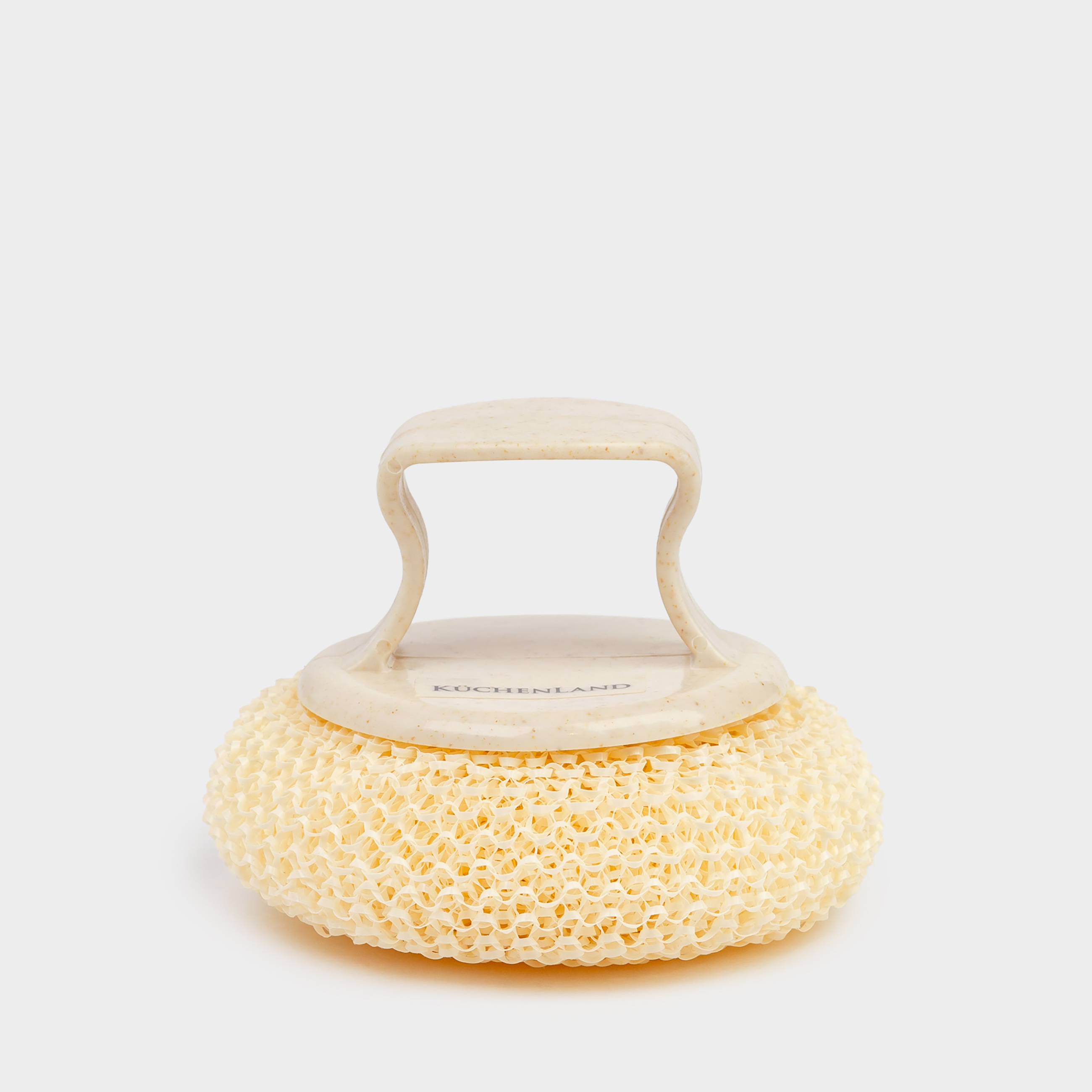 Губка для уборки 8 см с коротким держателем растительное волокнопластик бежевая Clean 229₽