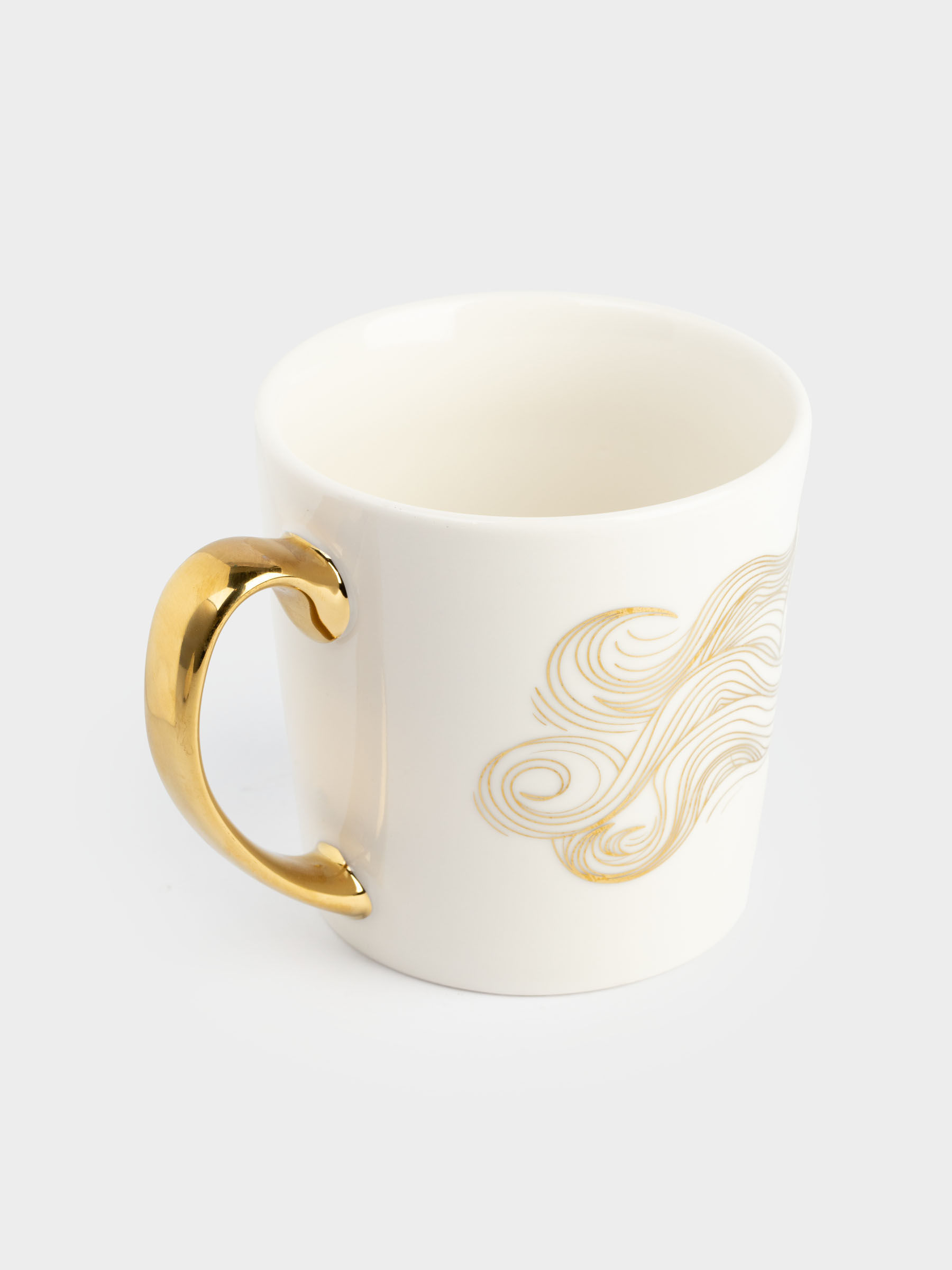 Кружка, 500 мл, фарфор N, бело-золотистая, Лошадь, Horse gold, image-1