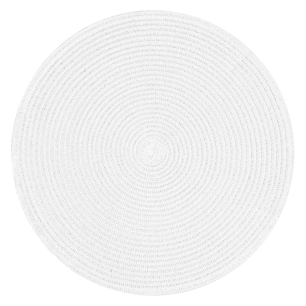 Салфетка под приборы, 38 см, 2 шт, полиэстер, круглая, белая, Rotary shine изображение № 2