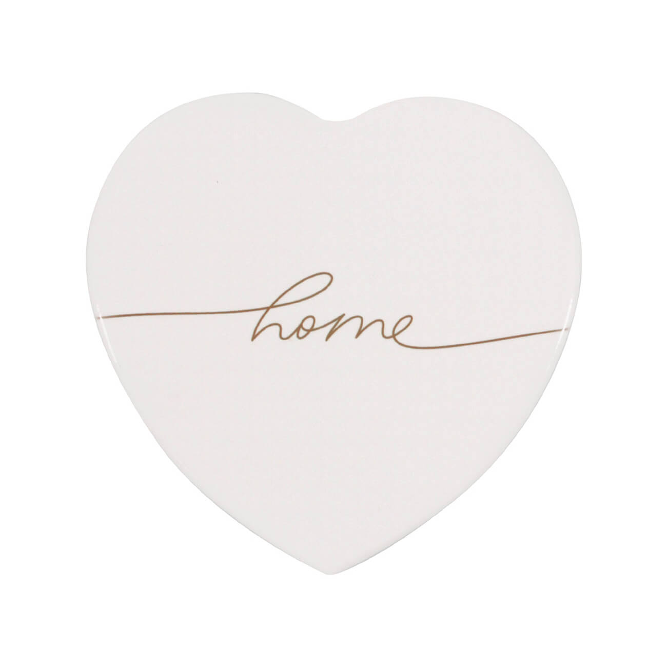 

Подставка под кружку, 11x11 см, керамика/пробка, бежевая, Сердце, Scroll