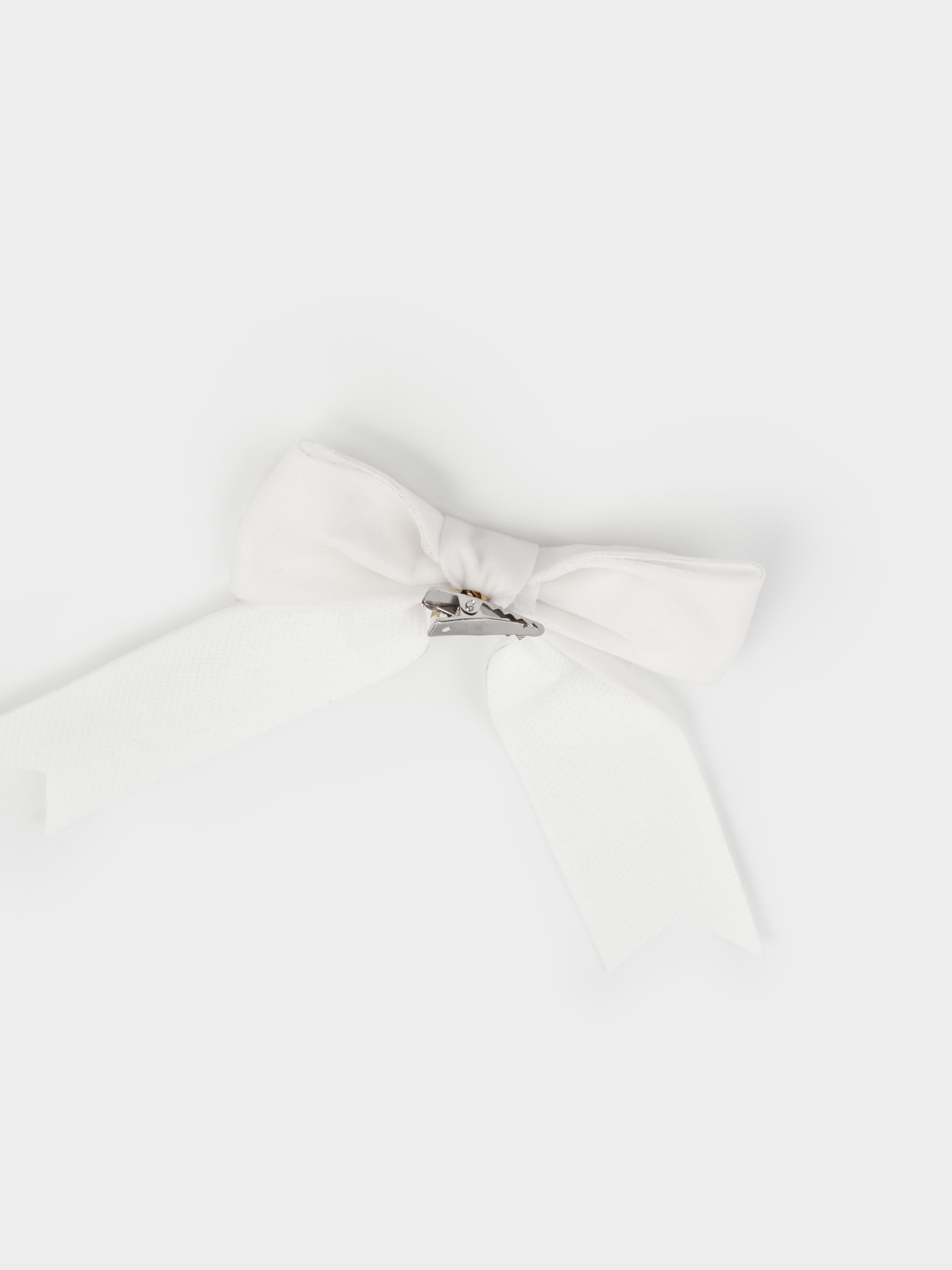 Украшение декоративное, 15х18 см, на клипсе, полиэстер, молочное, Бант, Bow velvet, image-2