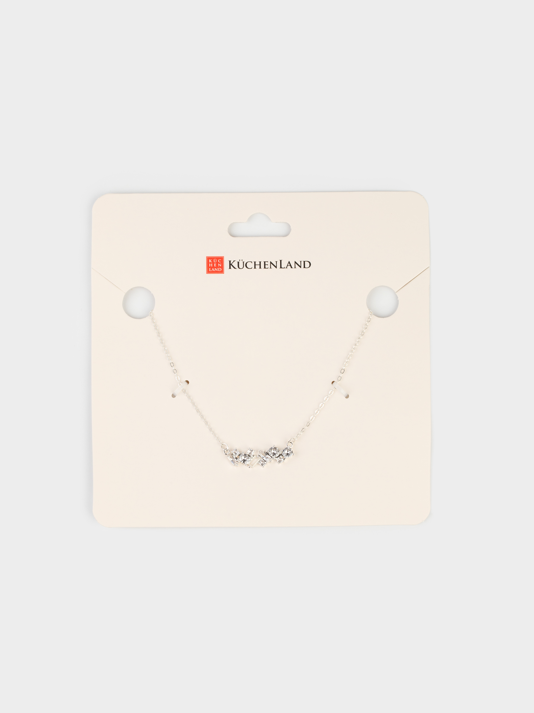 Цепочка, 45 см, с подвеской, металл/циркон, серебристая, Кристаллы, Jewelry crystal, image-3