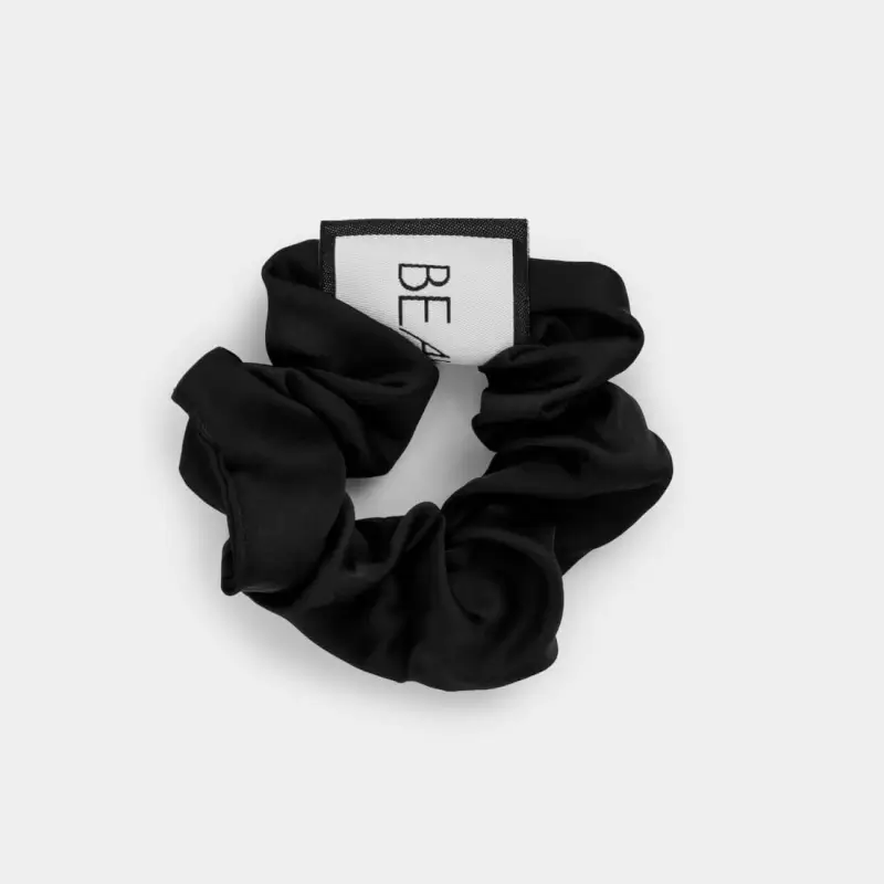 Резинка для волос, 6 см, сатин, черная, Silk ,image-0
