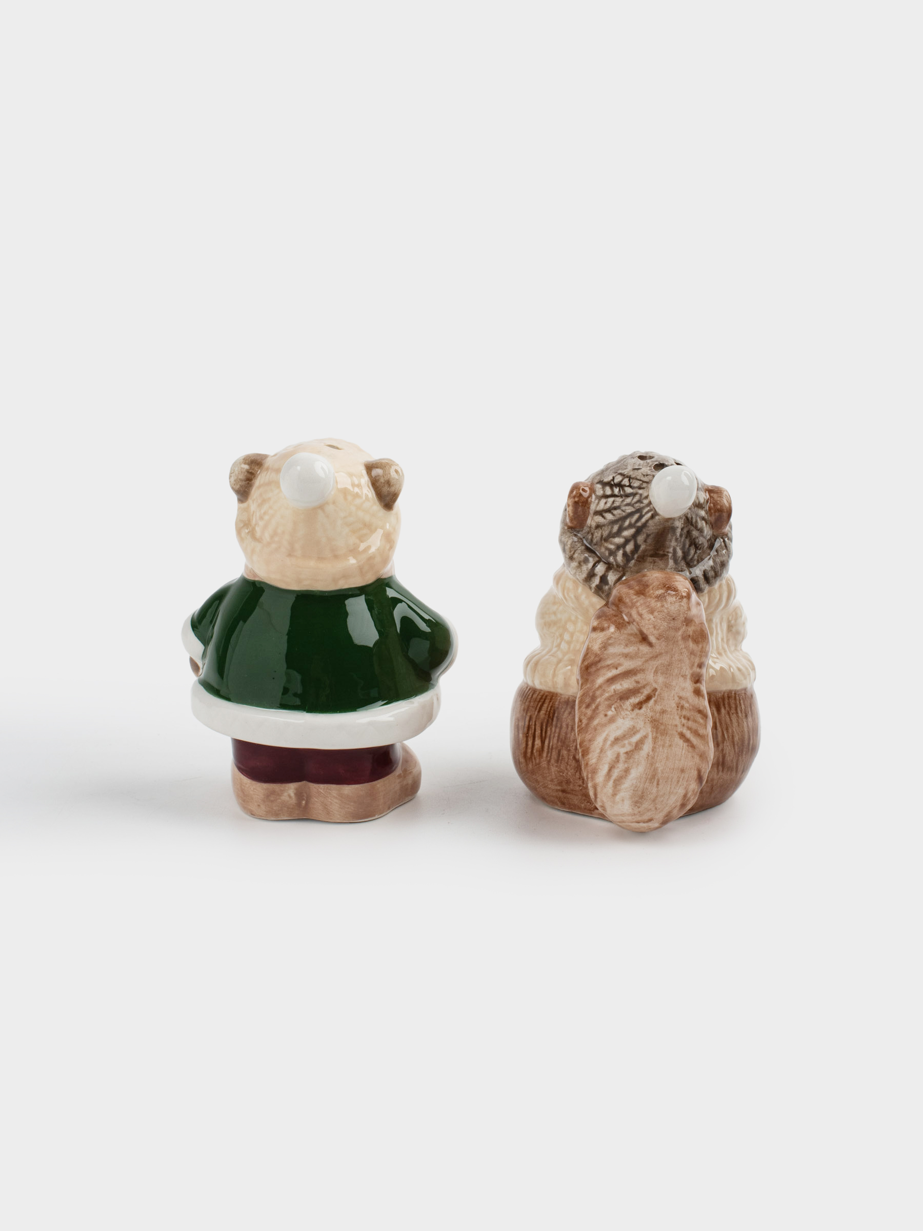 Набор для соли и перца, 8 см, керамика, Белка и медведь, Christmas animals, image-5