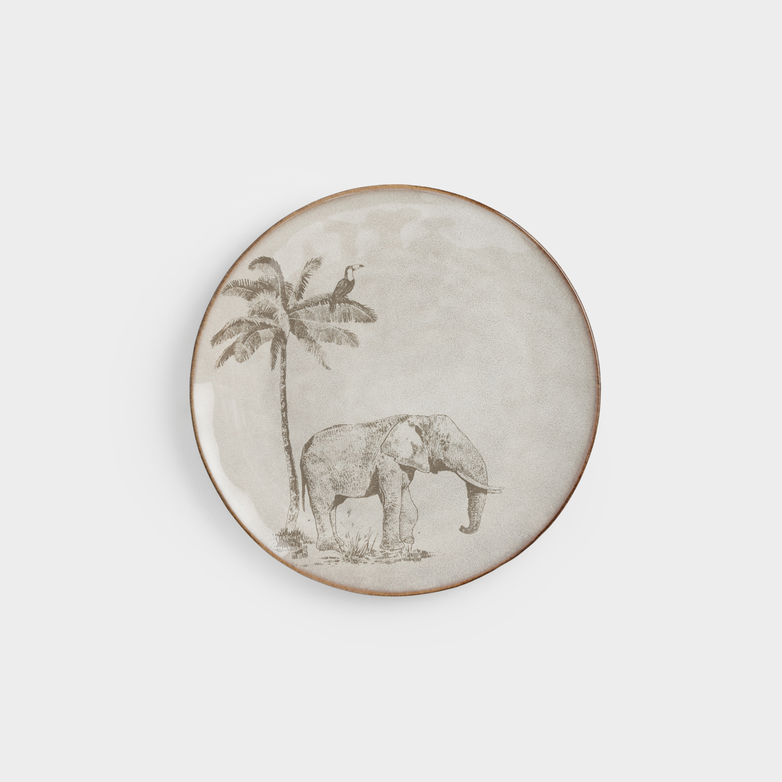 Тарелка обеденная, бежевая, Tropical vibes