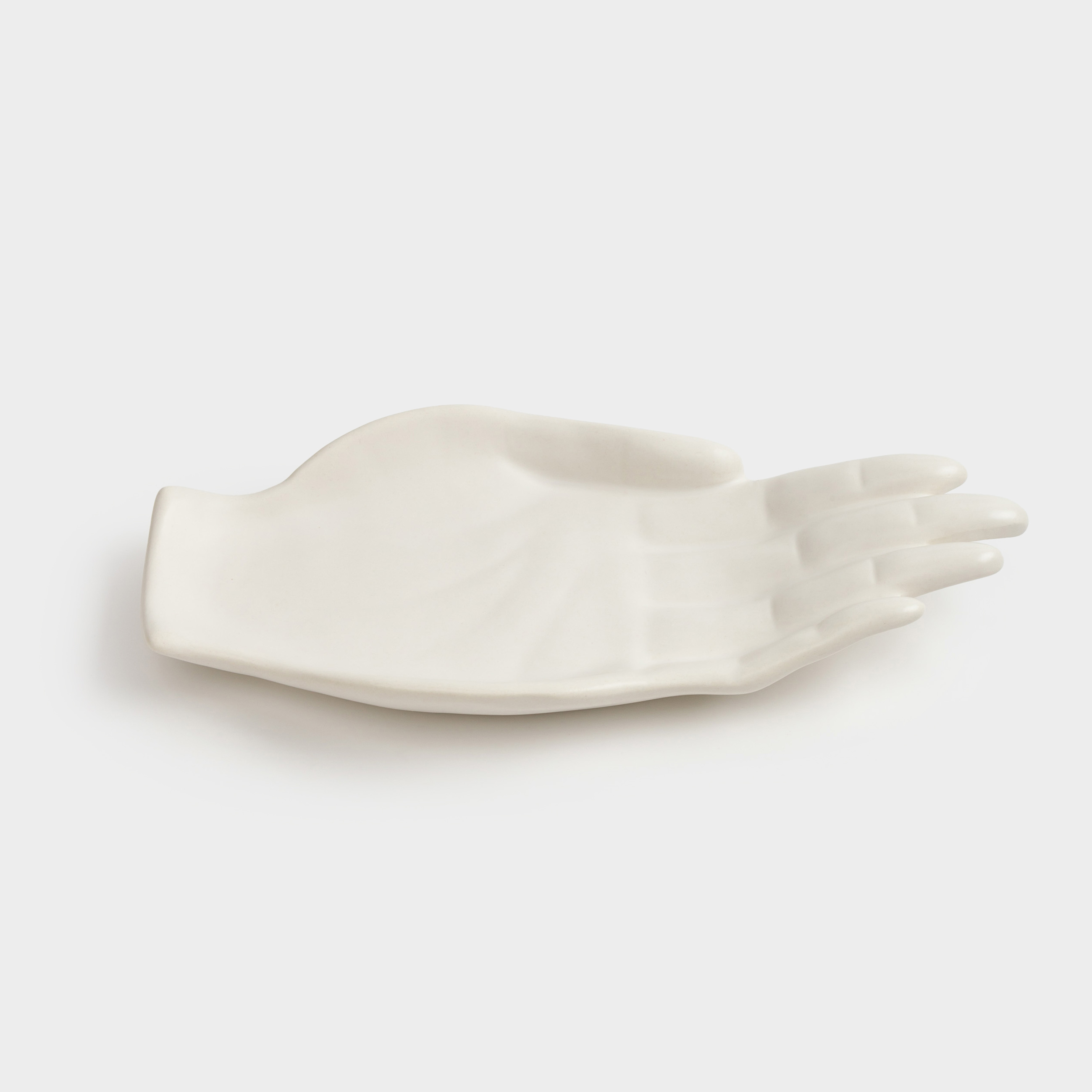 Блюдо декоративное, 24х11 см, керамика, белое, Ладонь, Hand