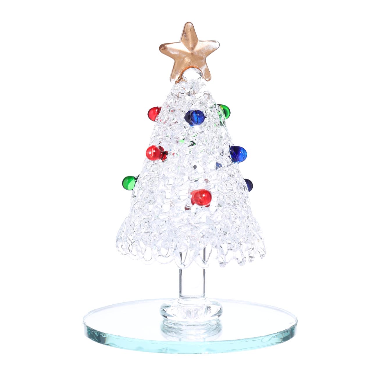 Статуэтка, 9 см, стекло, Елка с разноцветными шарами, Christmas style - фото 1