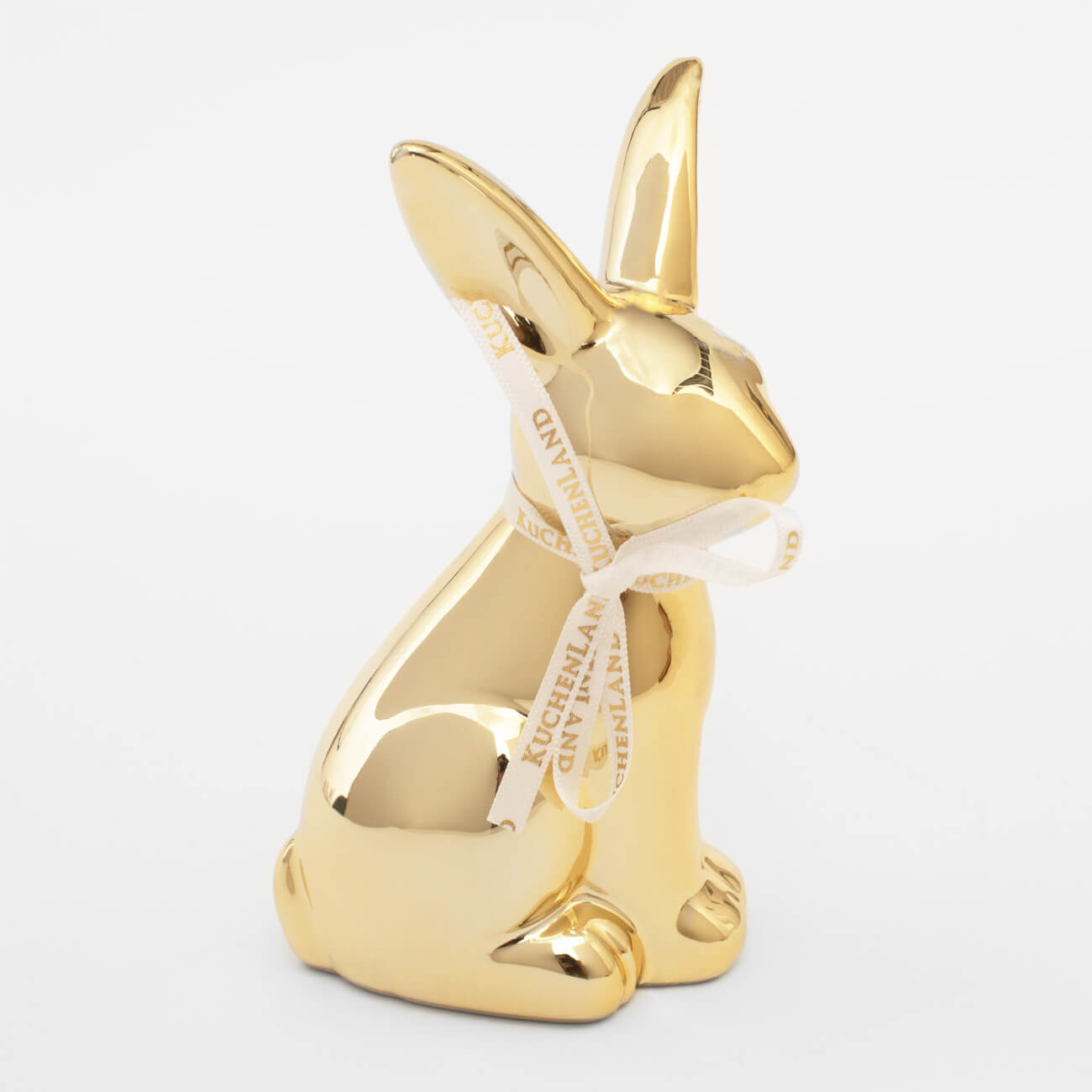 Статуэтка, 13 см, керамика, золотистая, Кролик, Easter gold