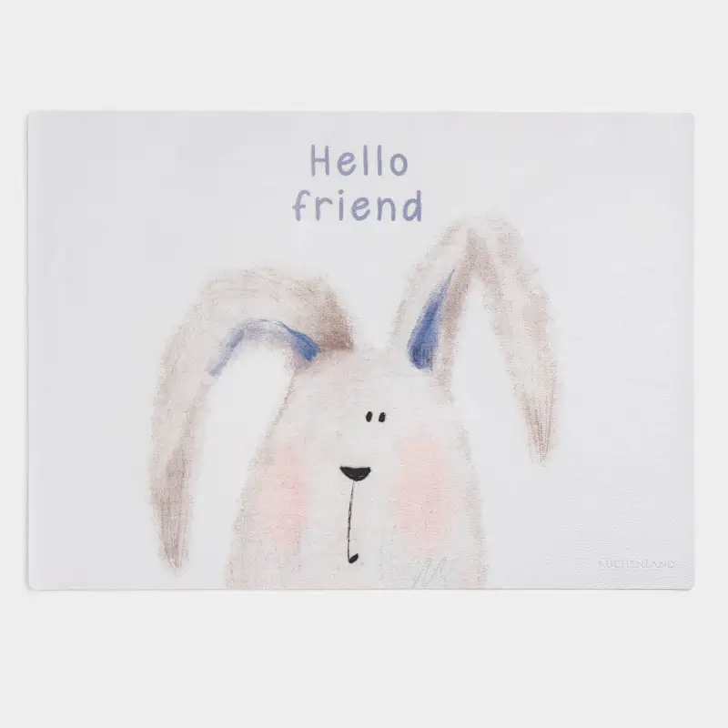 Салфетка под приборы, 33х46 см, ПВХ, прямоугольная, бело-голубая, Hello friend, Rock print