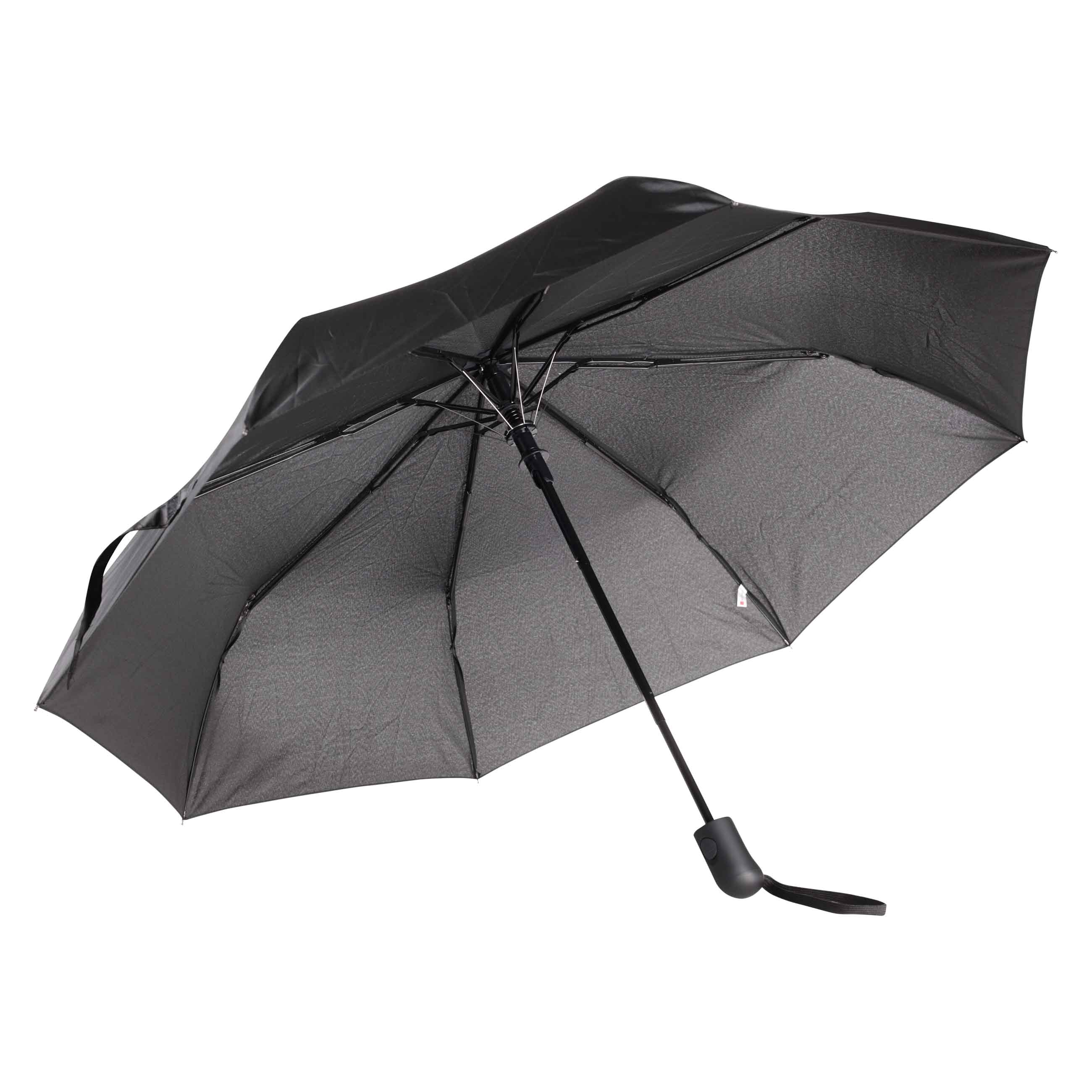 Зонт, 56 см, складной, полу-автоматический, эпонж, черный, Rainy изображение № 2