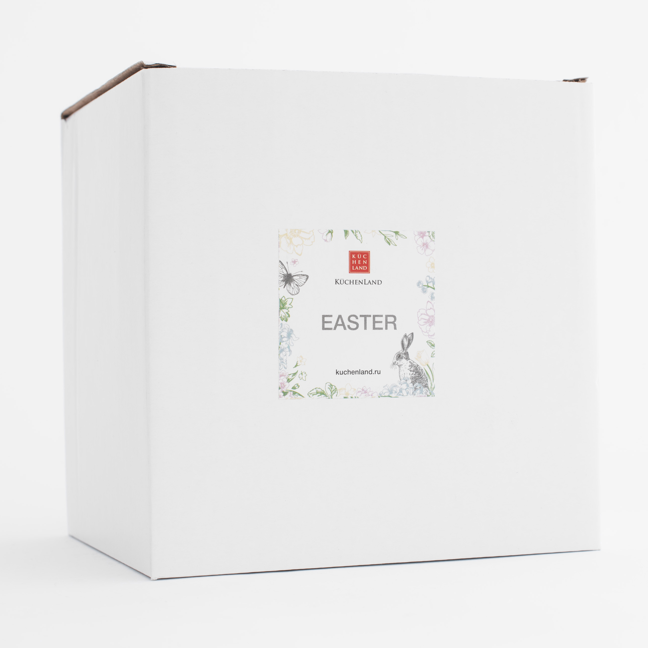 Конфетница, 18x13 см, керамика, перламутр, Кролик с корзиной в цветах, Easter изображение № 5