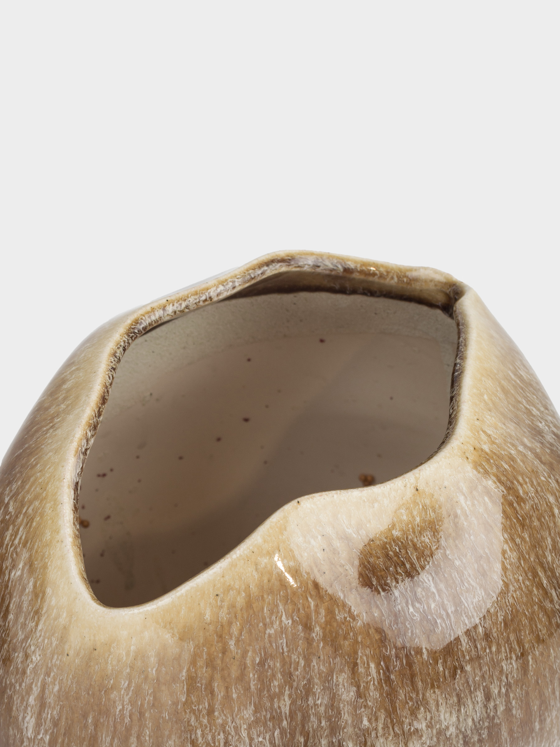 Ваза для цветов, 29 см, керамика, коричневая, Неровный край, Antic, image-1