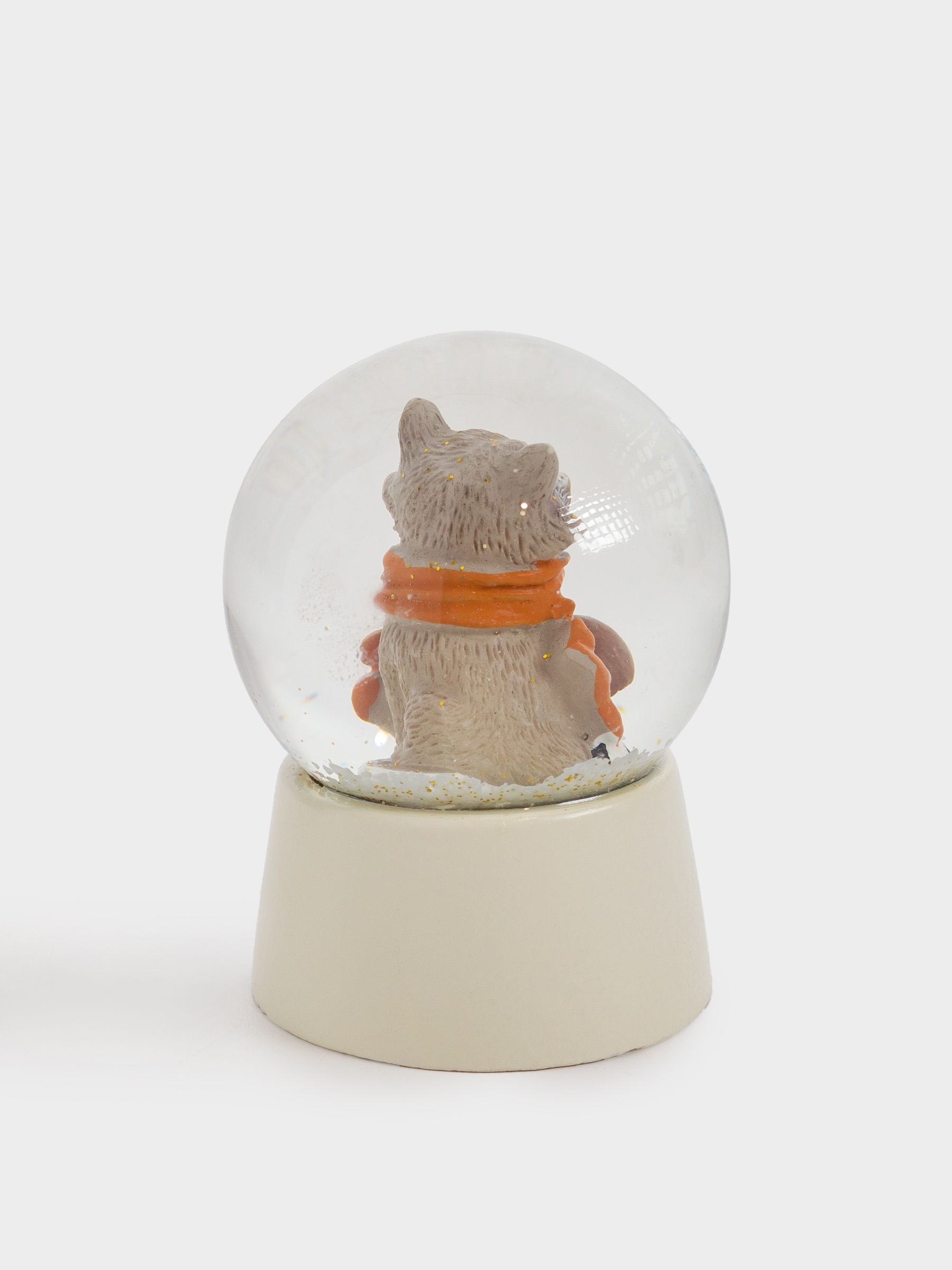 Снежный шар, 6 см, стекло/полирезин, молочный, Енот с грибом, Forest animals, image-3