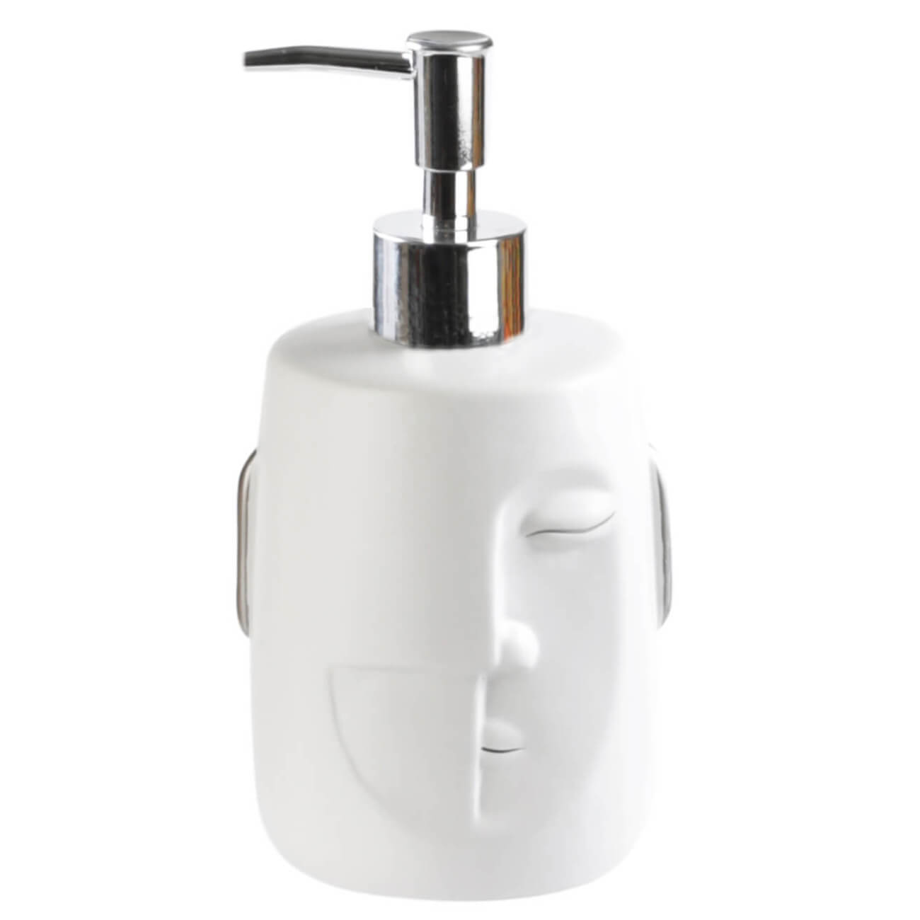 Диспенсер для жидкого мыла, 460 мл, керамика/пластик, белый, Лицо, Face изображение № 1
