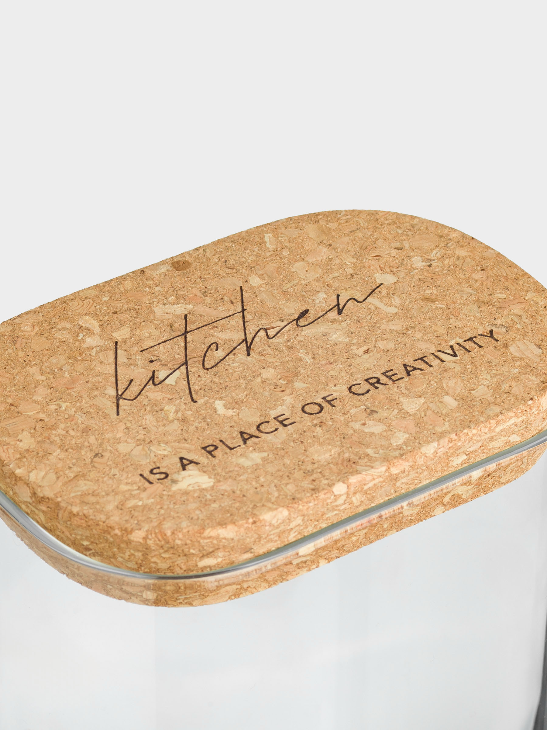 Банка для сыпучих продуктов, 1,5 л, стекло/пробка, прямоугольная, Clear cork, image-2