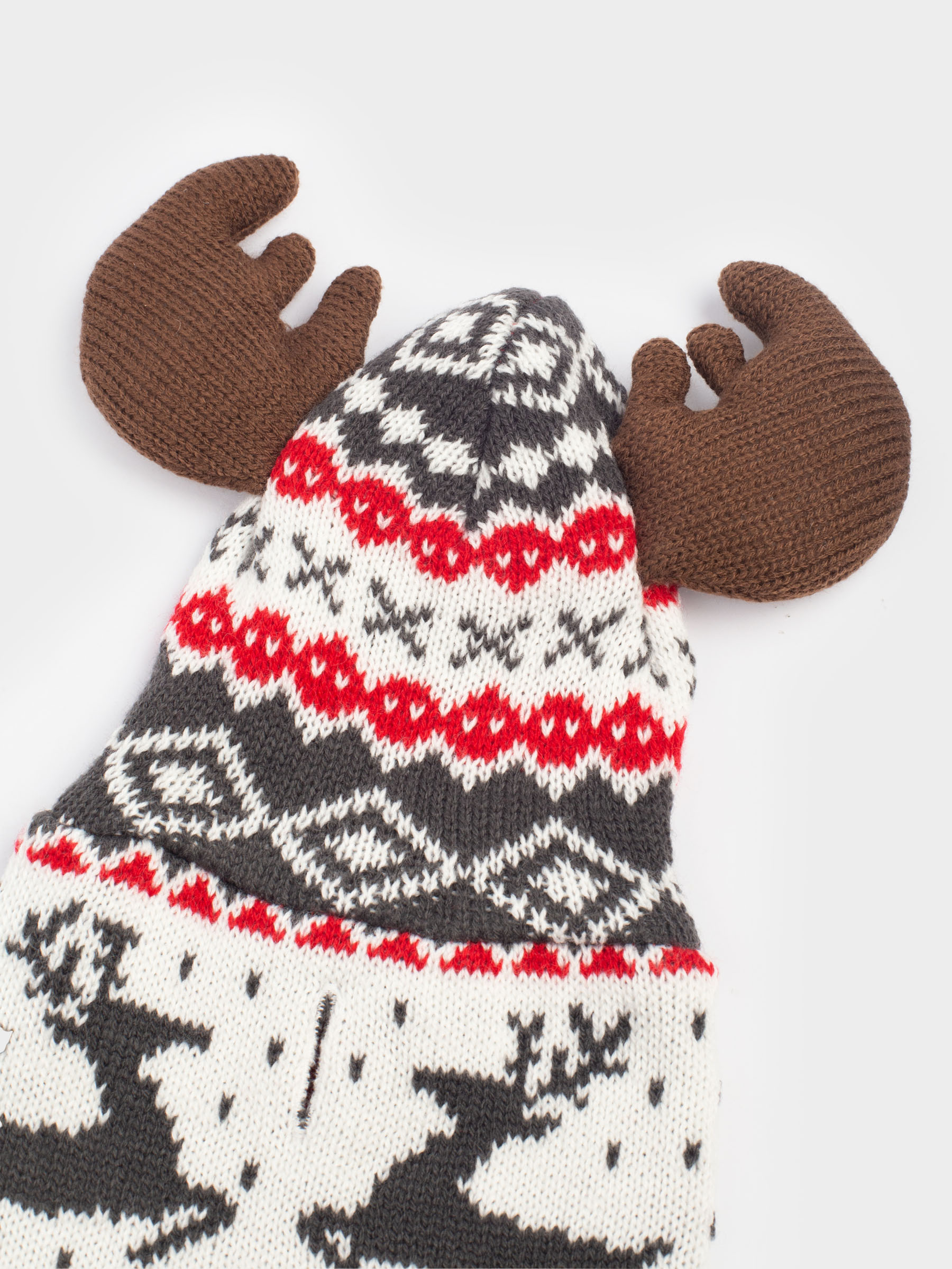 Свитер для животных, 25 см, р. XS, с капюшоном, акрил, бело-красный, Зимний узор, Fashion pet, image-5