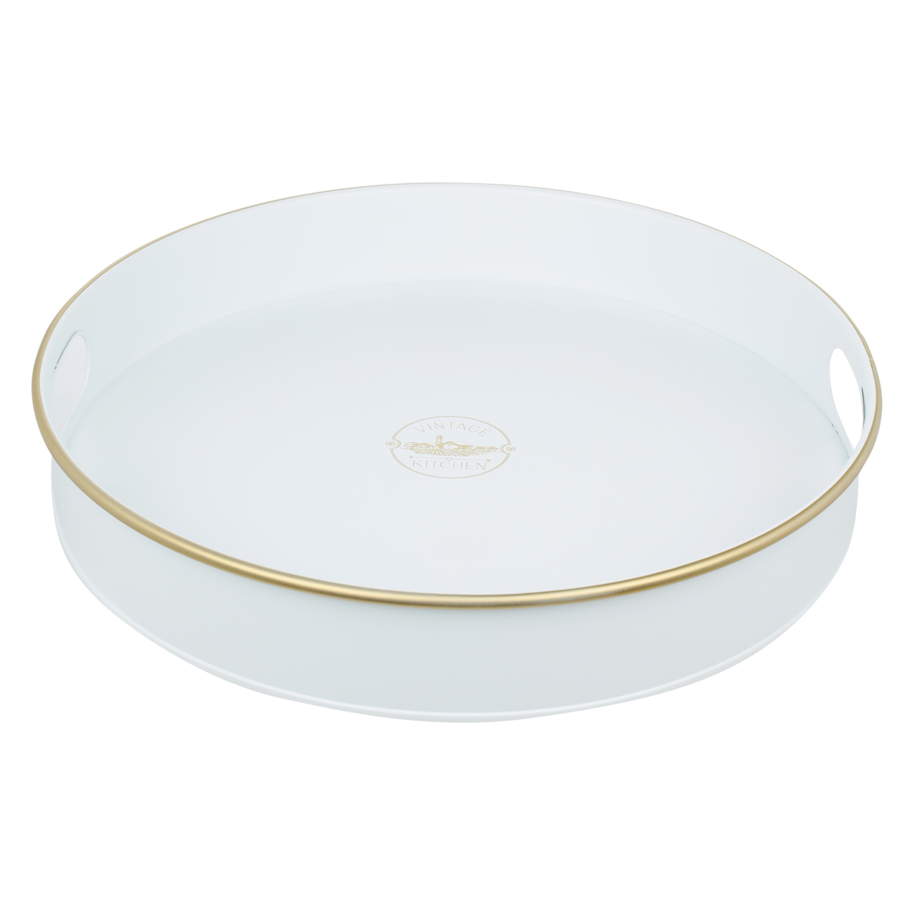 

Поднос, 30 см, в ассортименте, сталь, круглый, белый, Vintage kitchen