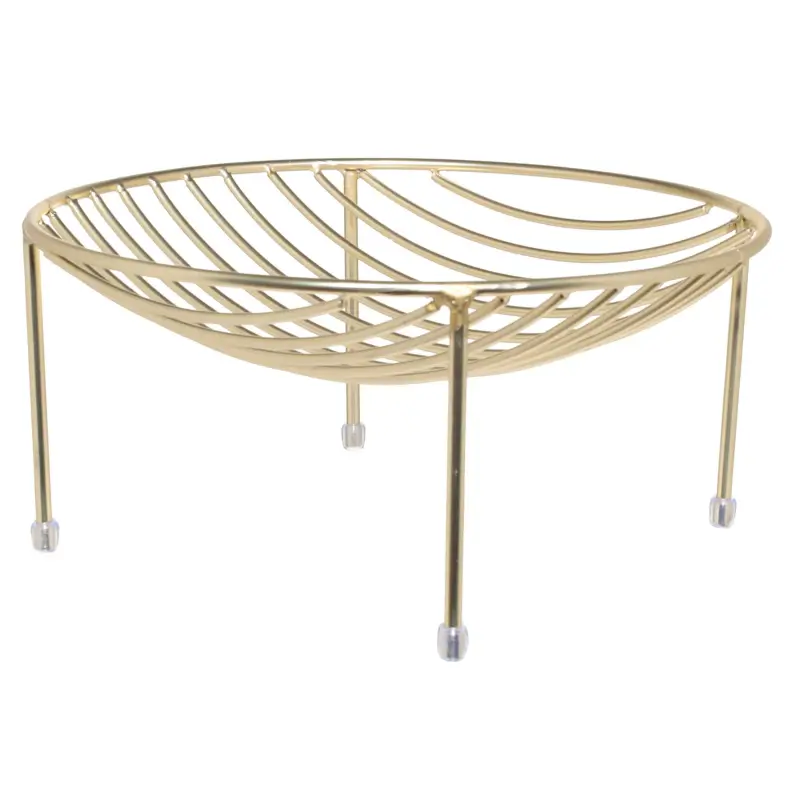 Корзина для фруктов, 26 см, на ножках, металл, золотистая, Twist gold