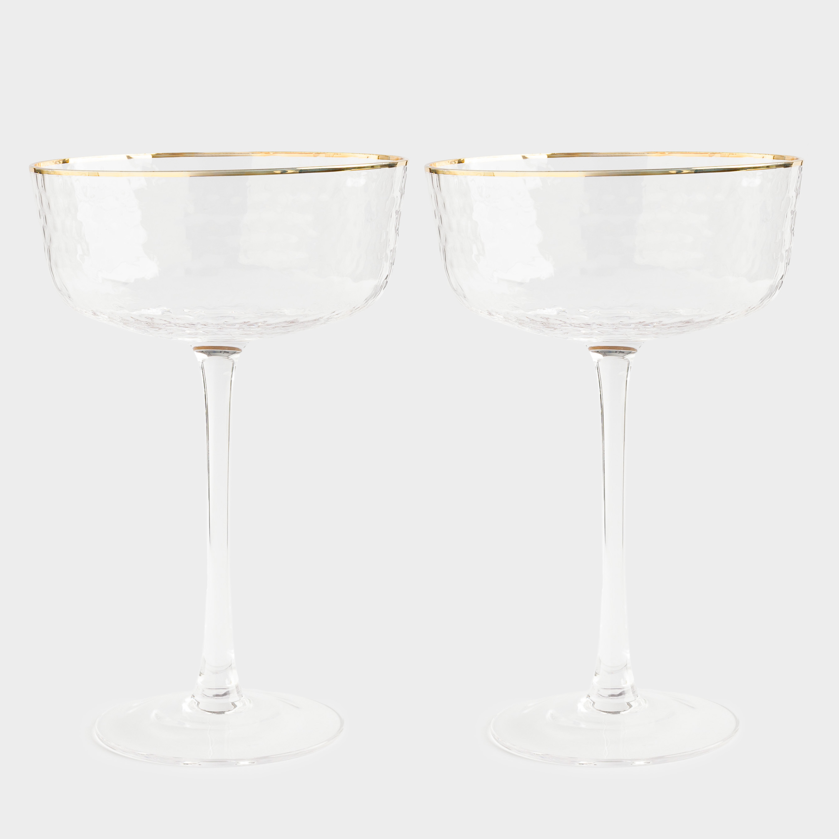 Бокал-креманка для шампанского 350 мл 2 шт стекло с золотистым кантом Ripply gold 2490₽