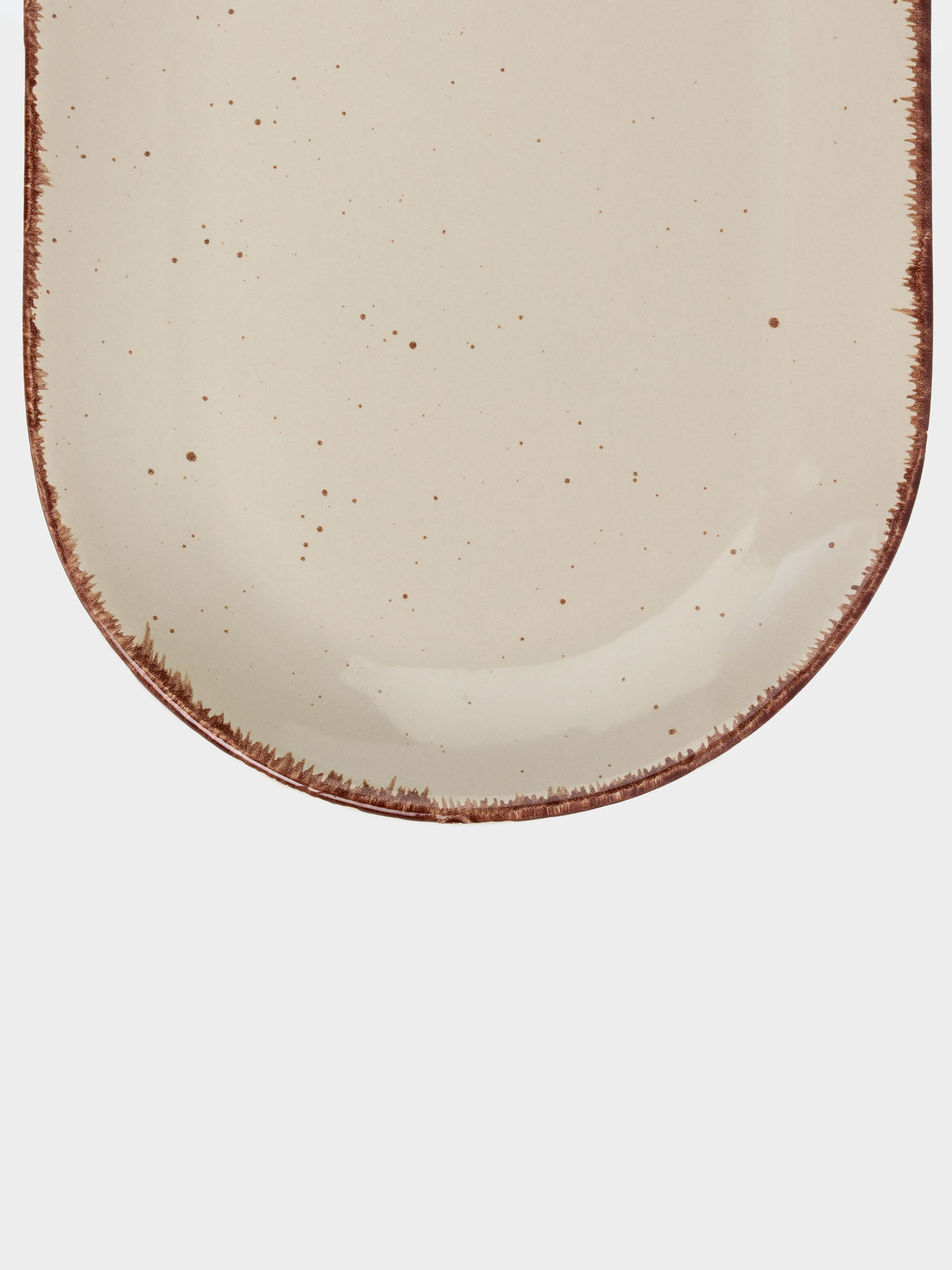 Блюдо, 37х18 см, керамика, овальное, бежевое, в крапинку, Speckled, image-3