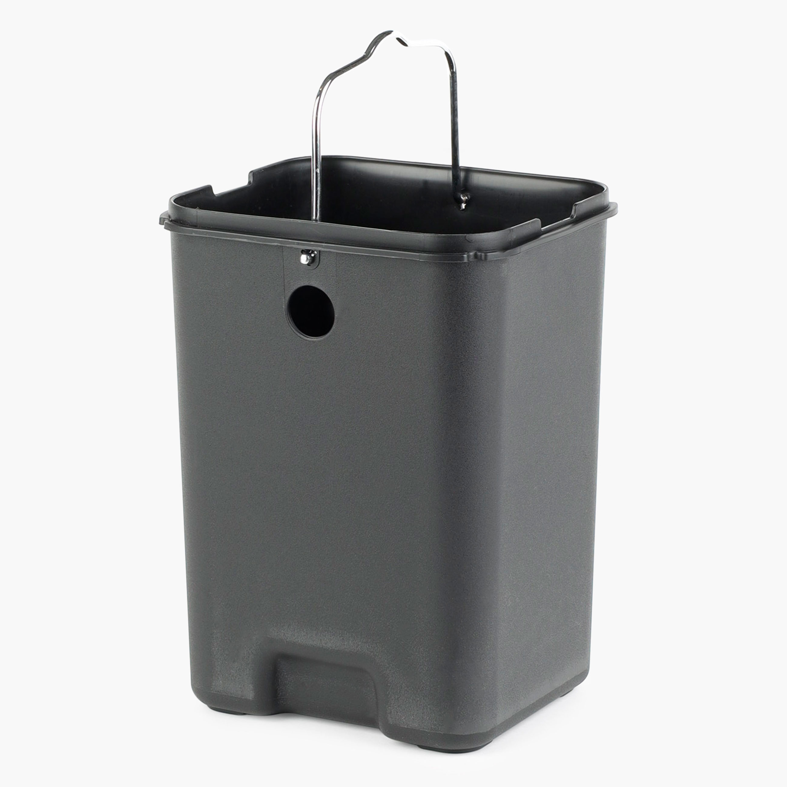 Емкость для мусора, 3 л, с педалью, металл, квадратная, черная, Total black, image-6