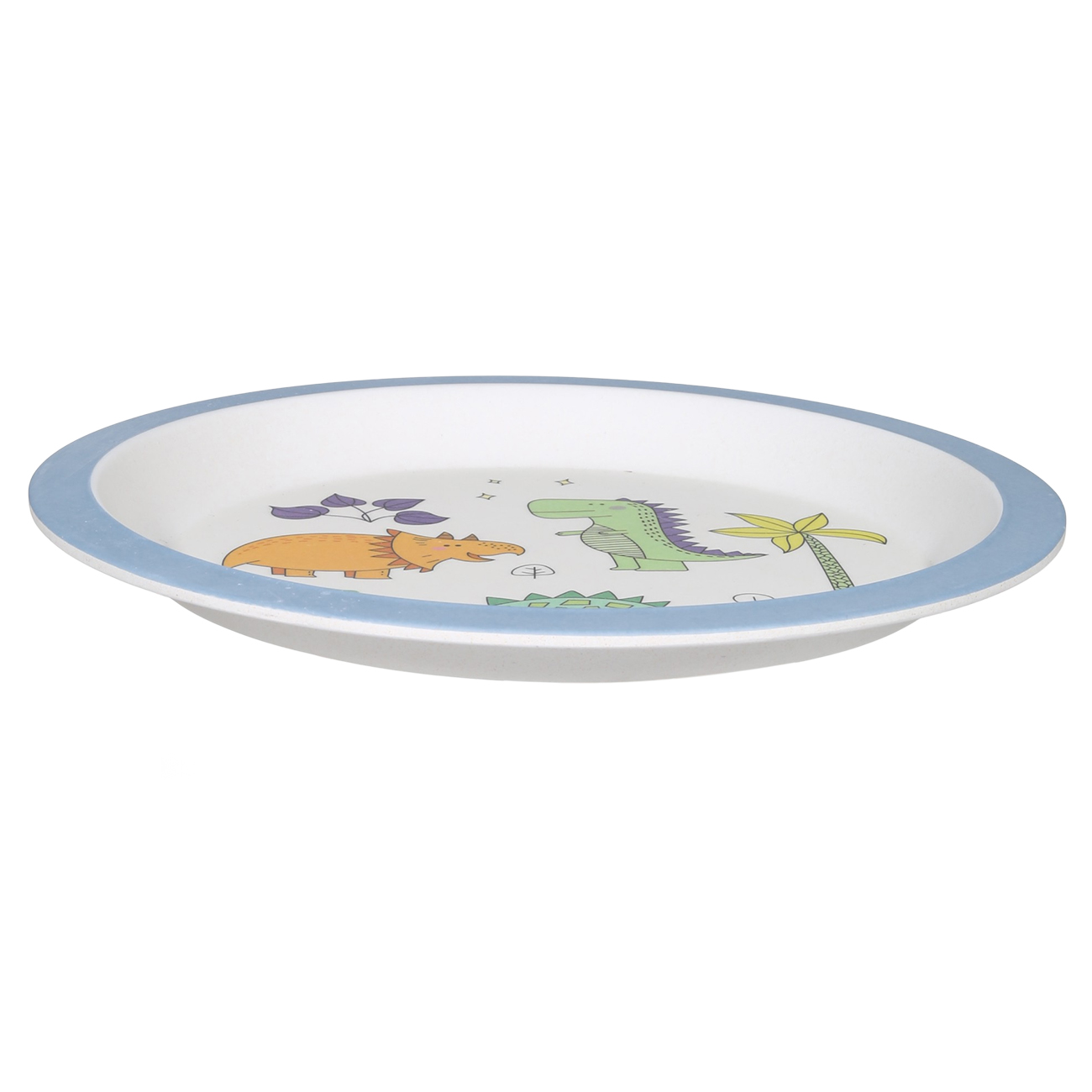 Тарелка закусочная, детская, 21 см, бамбук, голубая, Динозавр, Dino изображение № 2