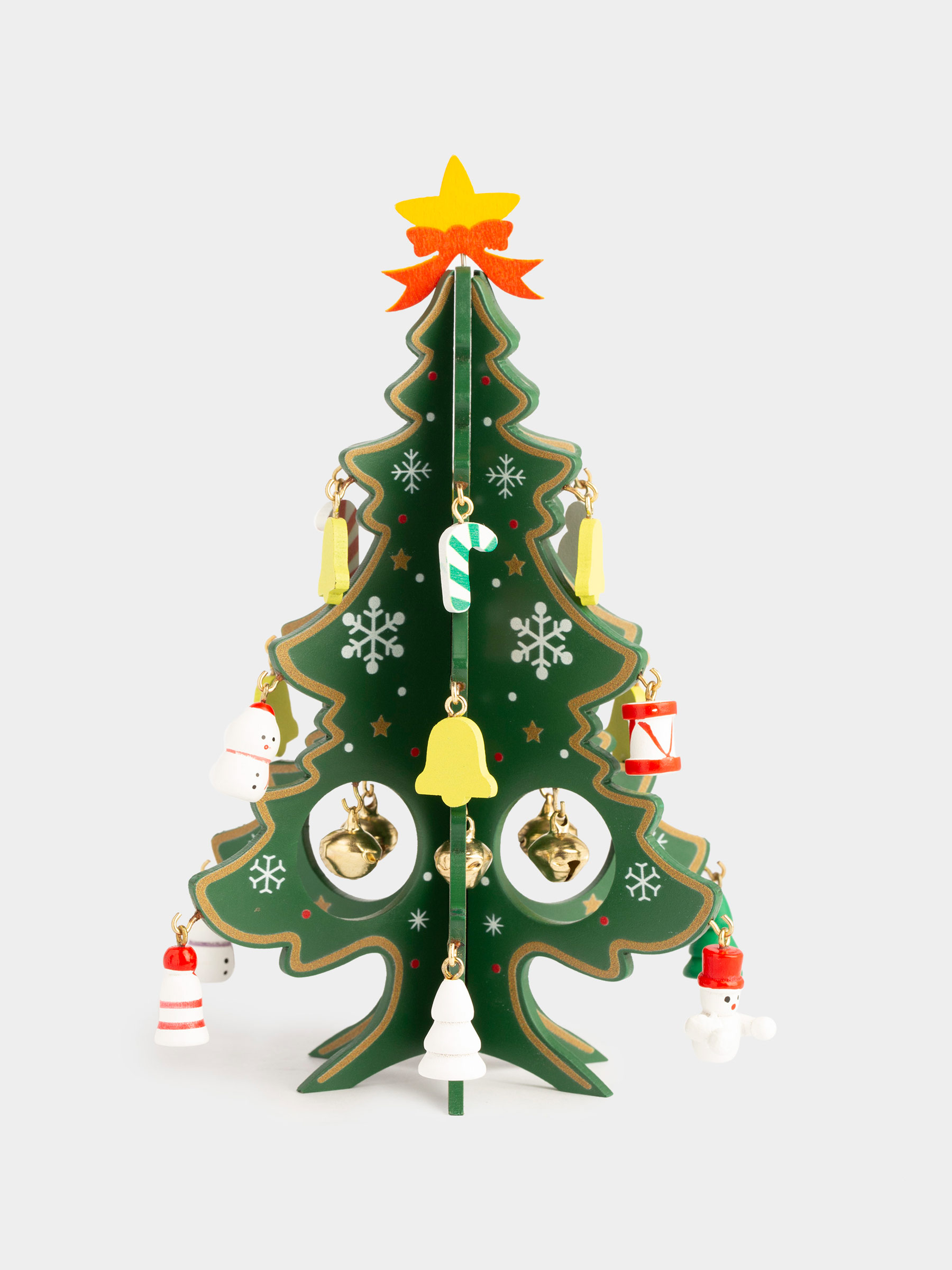 Статуэтка, 18 см, с подвесками, МДФ, зеленая, Ель с игрушками, Christmas style, image-1
