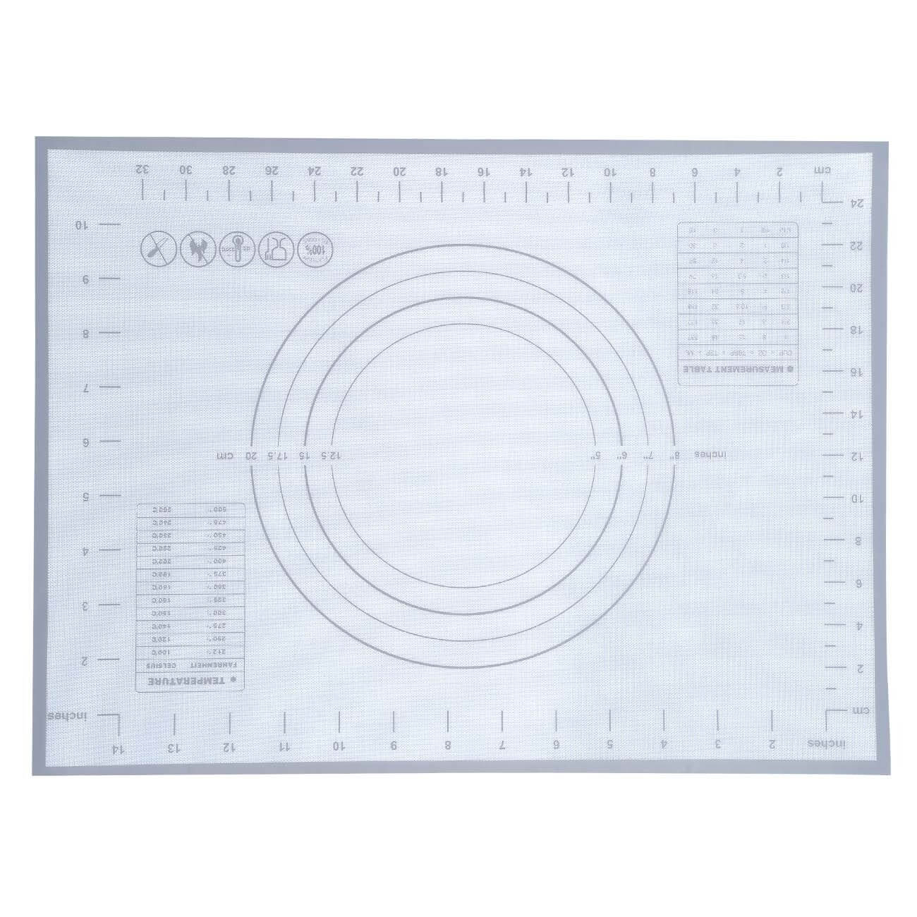 Коврик для выпечки, 30х40 см, силикон, серый, Kitchen Tools блокнот для пастели clairefontaine pastelmat 4 30х40 см 12 л 360 г 4 оттенка