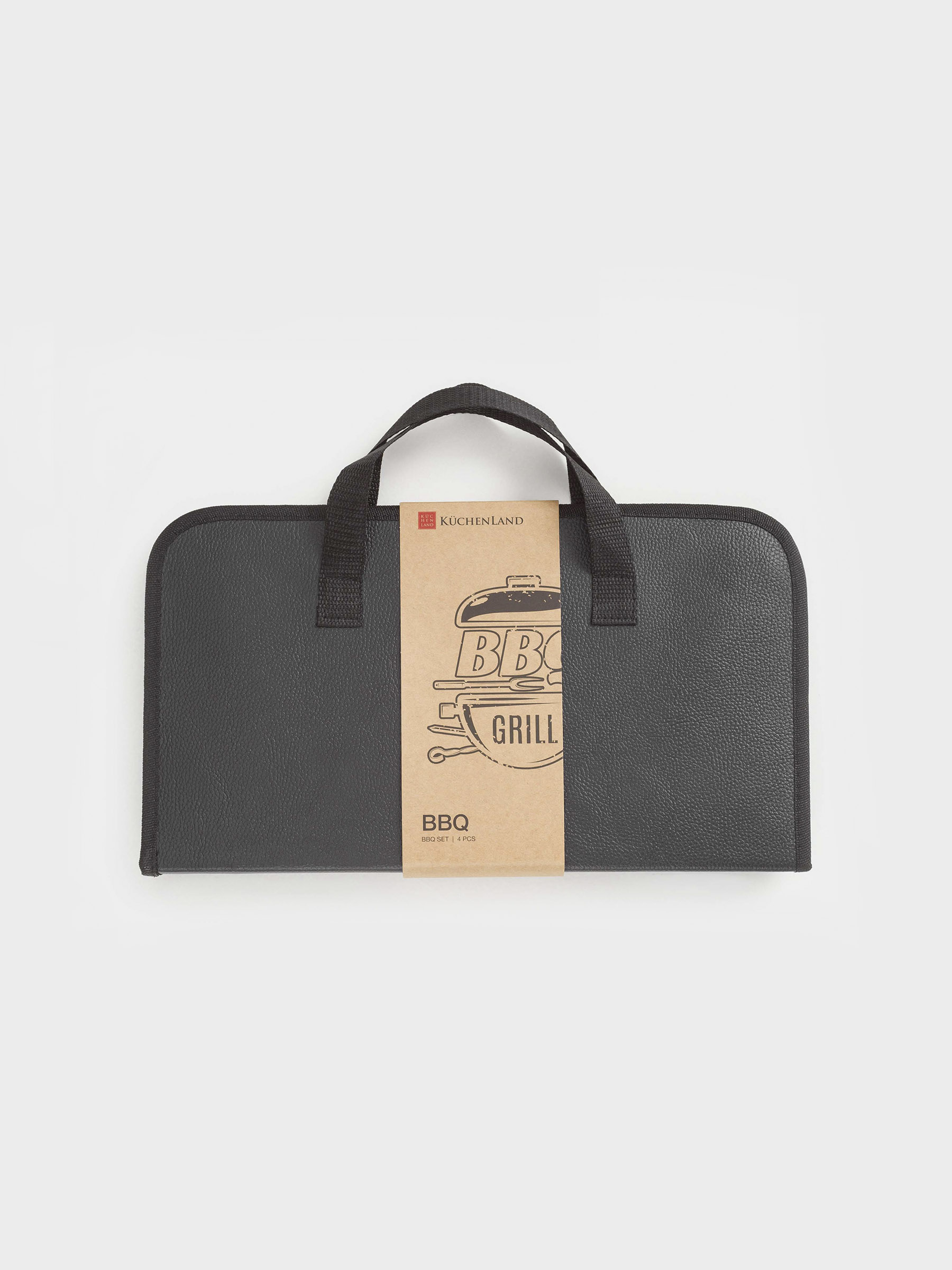 Набор для барбекю, 4 пр, в кожаном кейсе, сталь/дерево/экокожа, BBQ, image-5