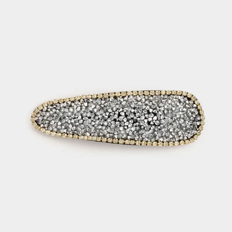Заколка для волос, 7 см, акрил/металл, серебристая, Jewelry crystal