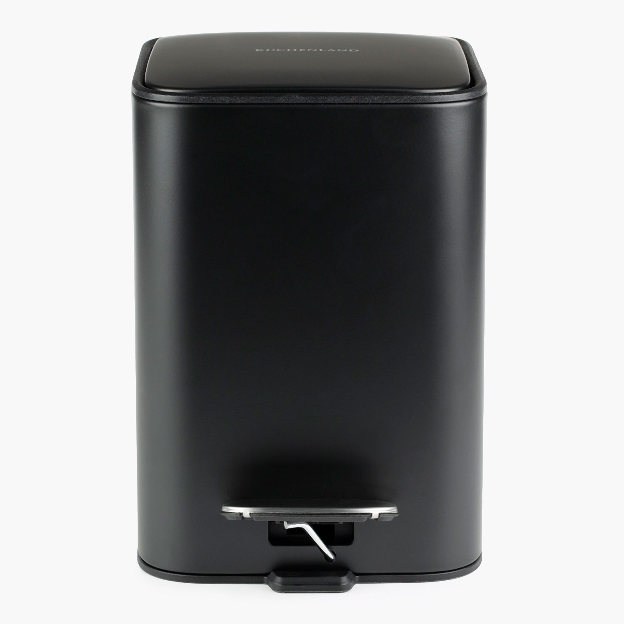 Емкость для мусора, 3 л, с педалью, металл, квадратная, черная, Total black, image-3