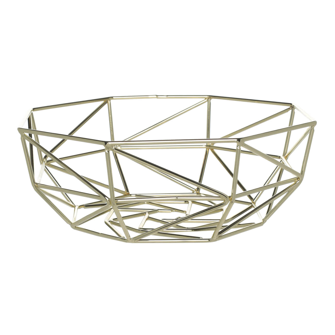 

Корзина для фруктов, 27 см, металл, золотистая, Twist gold