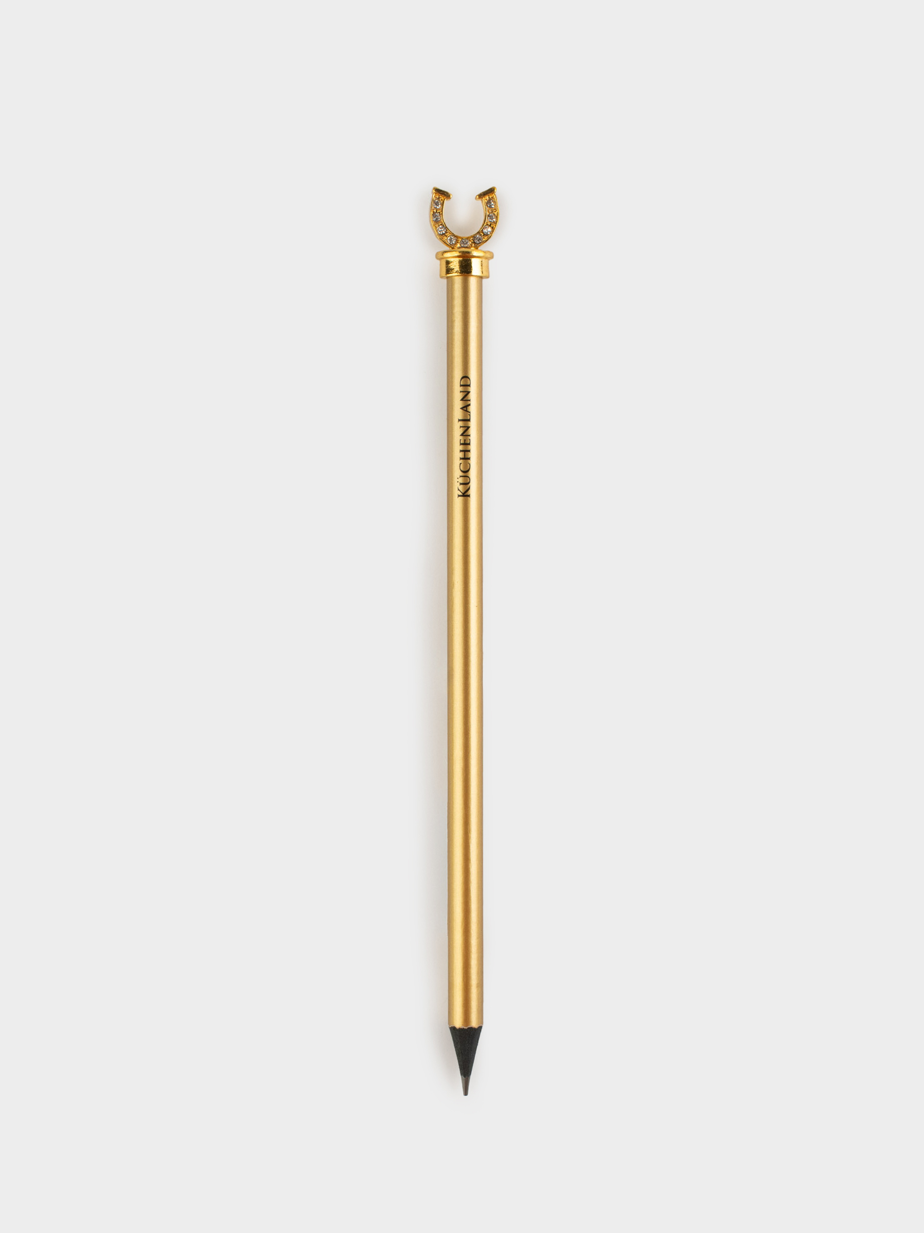 Карандаш, 18 см, чернографитный, с фигуркой, золотистый, Подкова, Draw figure, image-0