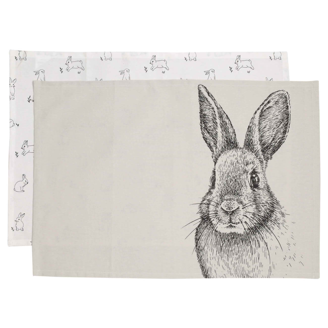 полотенце кухонное 40х60 см 2 шт хлопок белое зеленое кролики easter Полотенце кухонное, 40х60 см, 2 шт, хлопок, бежевое, Кролики, Easter