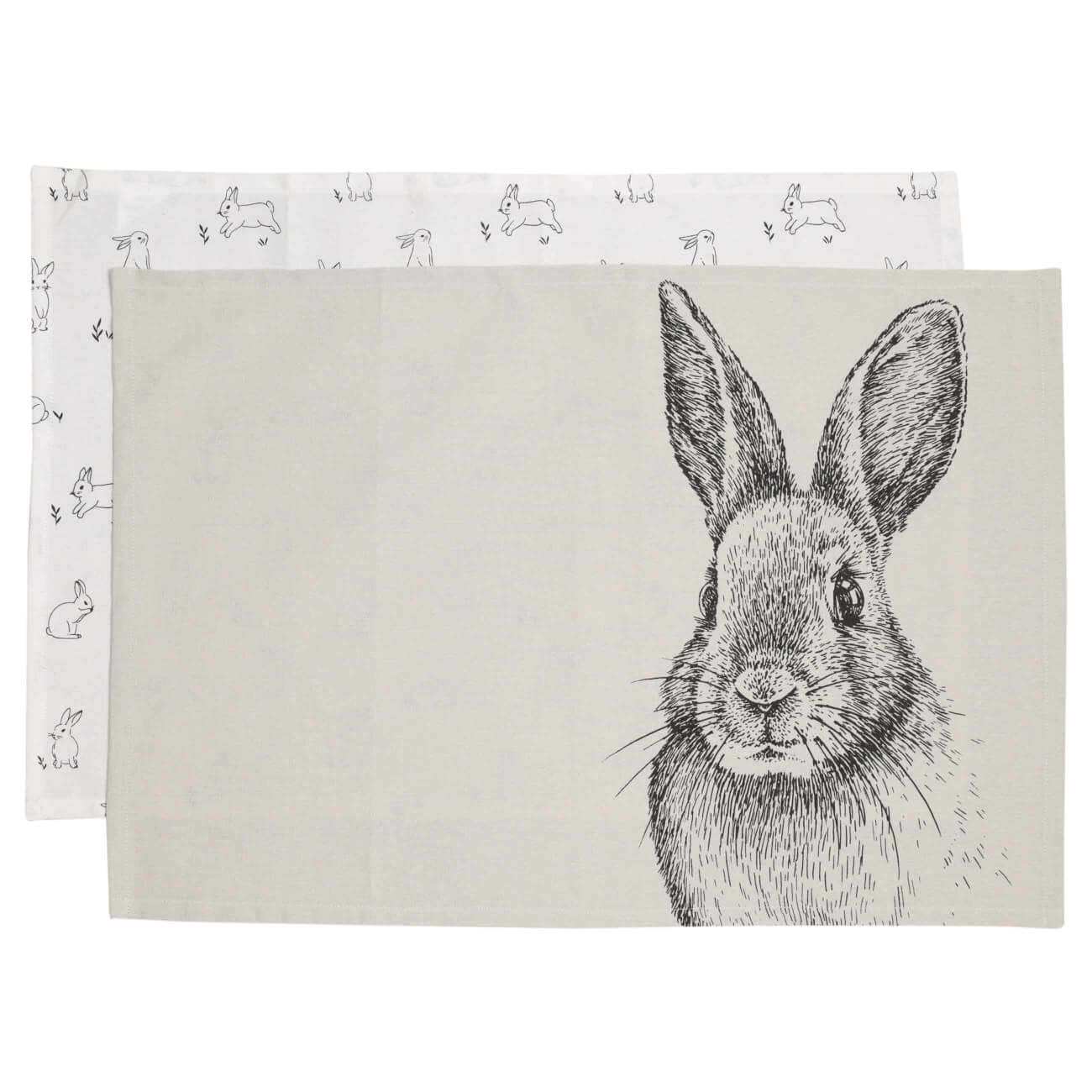 

Полотенце кухонное, 40х60 см, 2 шт, хлопок, бежевое, Кролики, Easter