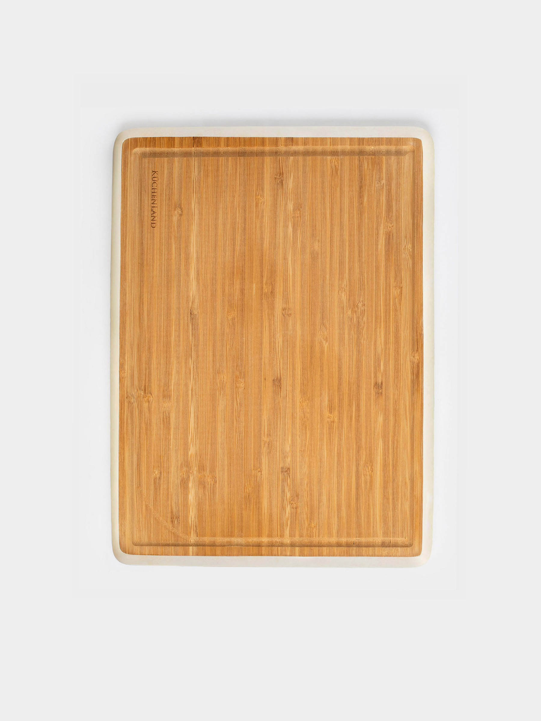 Доска разделочная, 38x28 см, бамбук, прямоугольная, молочный кант, Bamboo