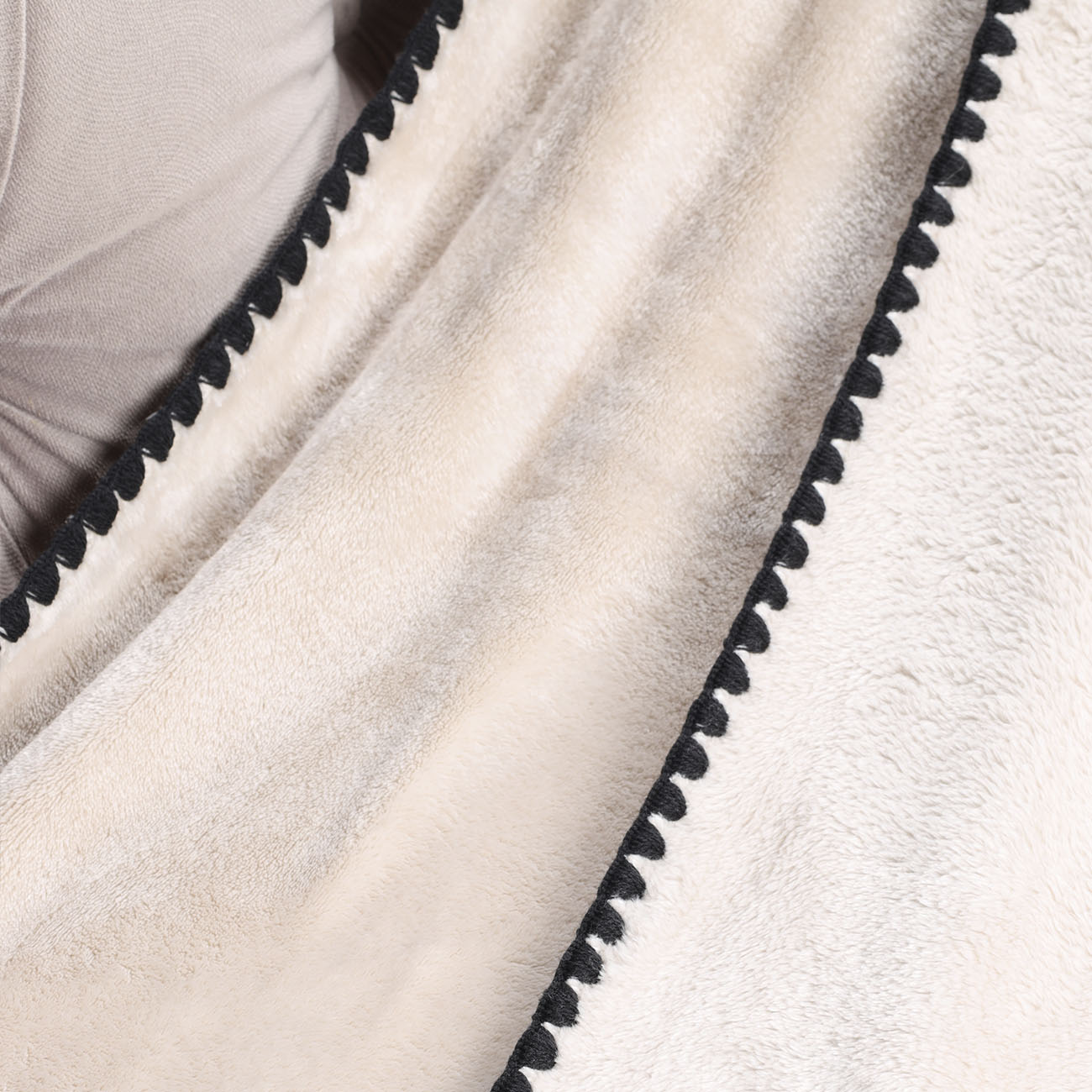 Плед, 140х190 см, фланель, бежево-серый, Flannel изображение № 2