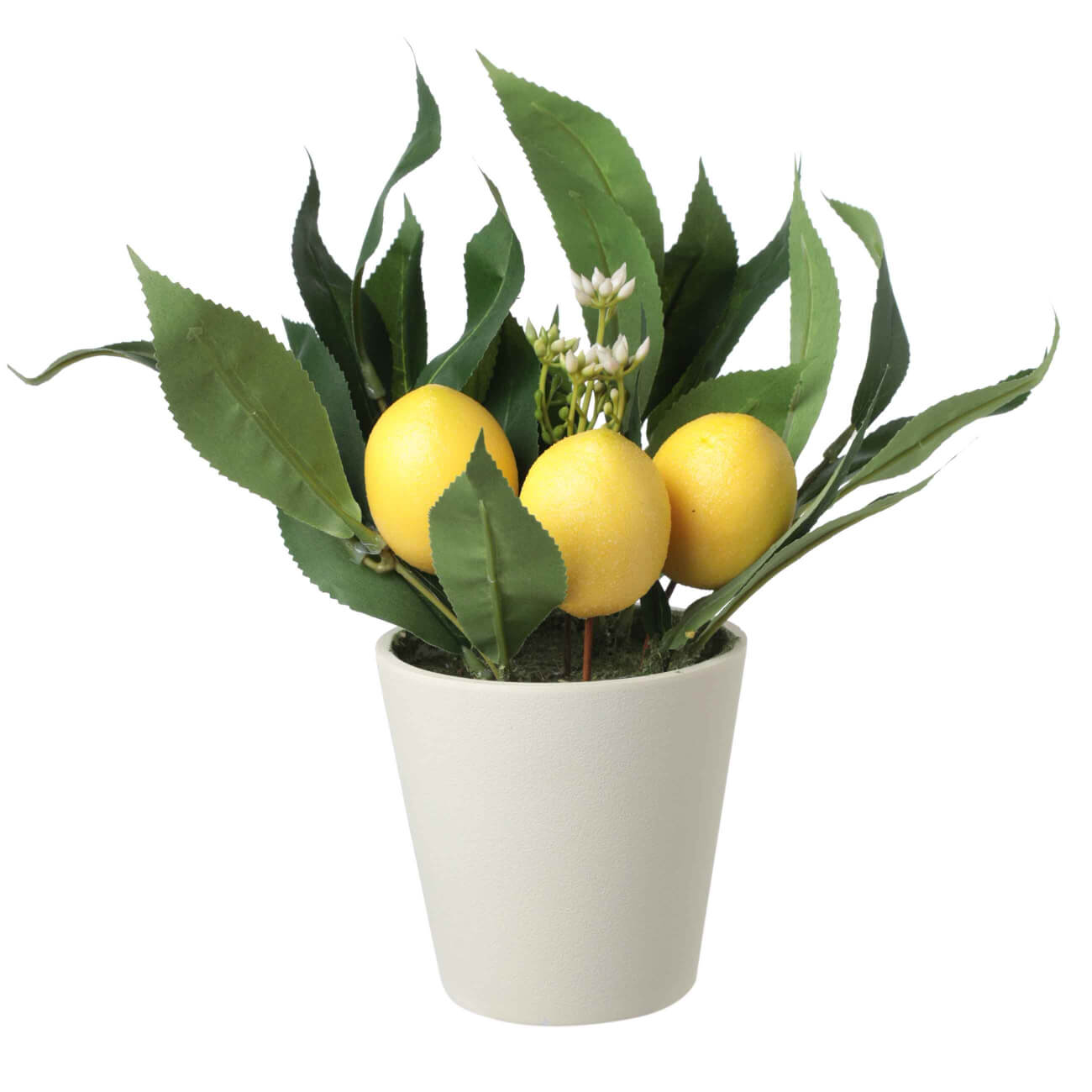 Растение искусственное, 28 см, в горшке, полиэстер/меламин, Лимоны, Pot garden tetra decoart green cabomba 4 xl растение аквариумное