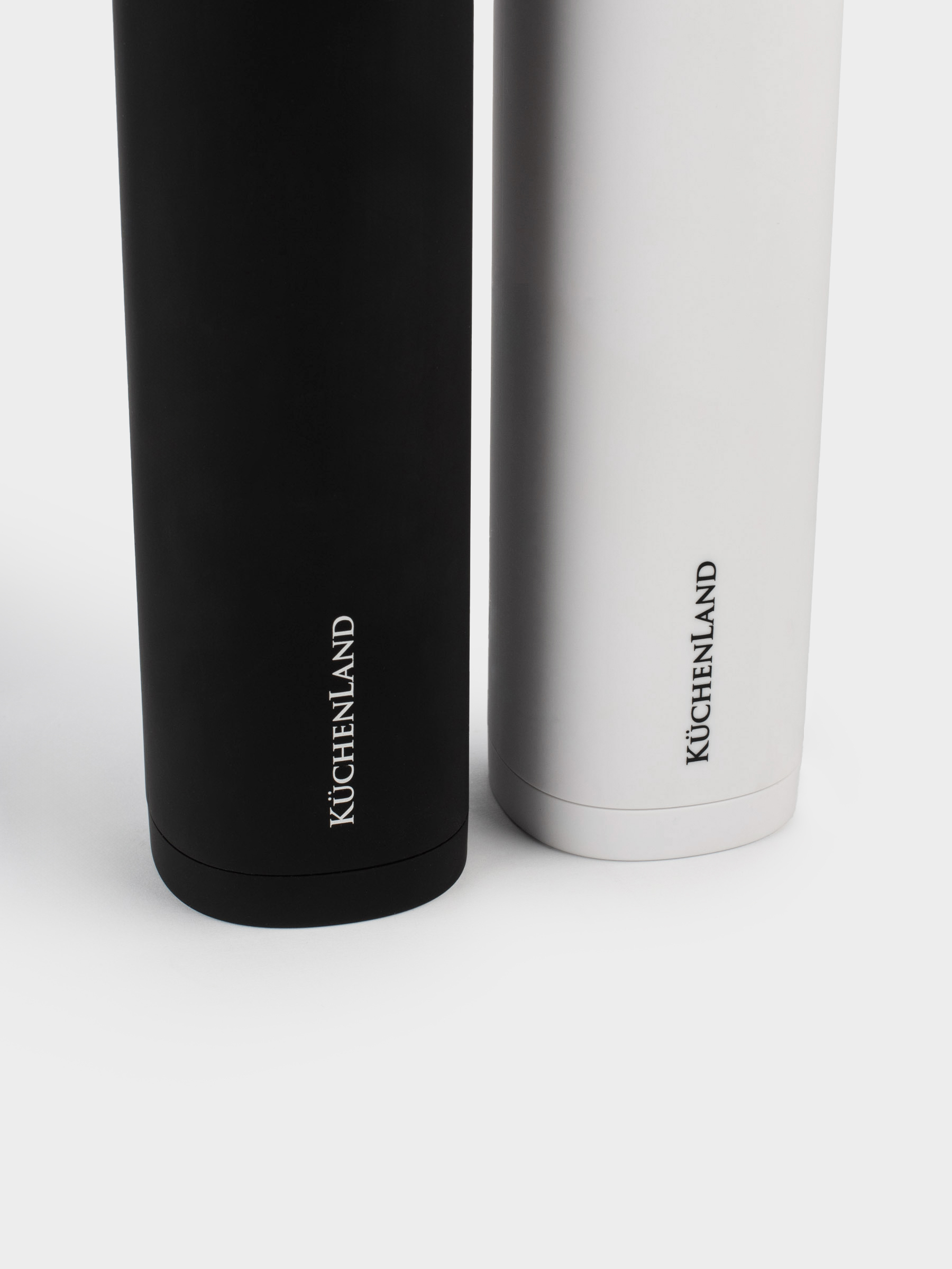 Мельница для специй, 20 см, 2 шт, гравитационная, пластик, LED W, белая/черная, B&W, image-2