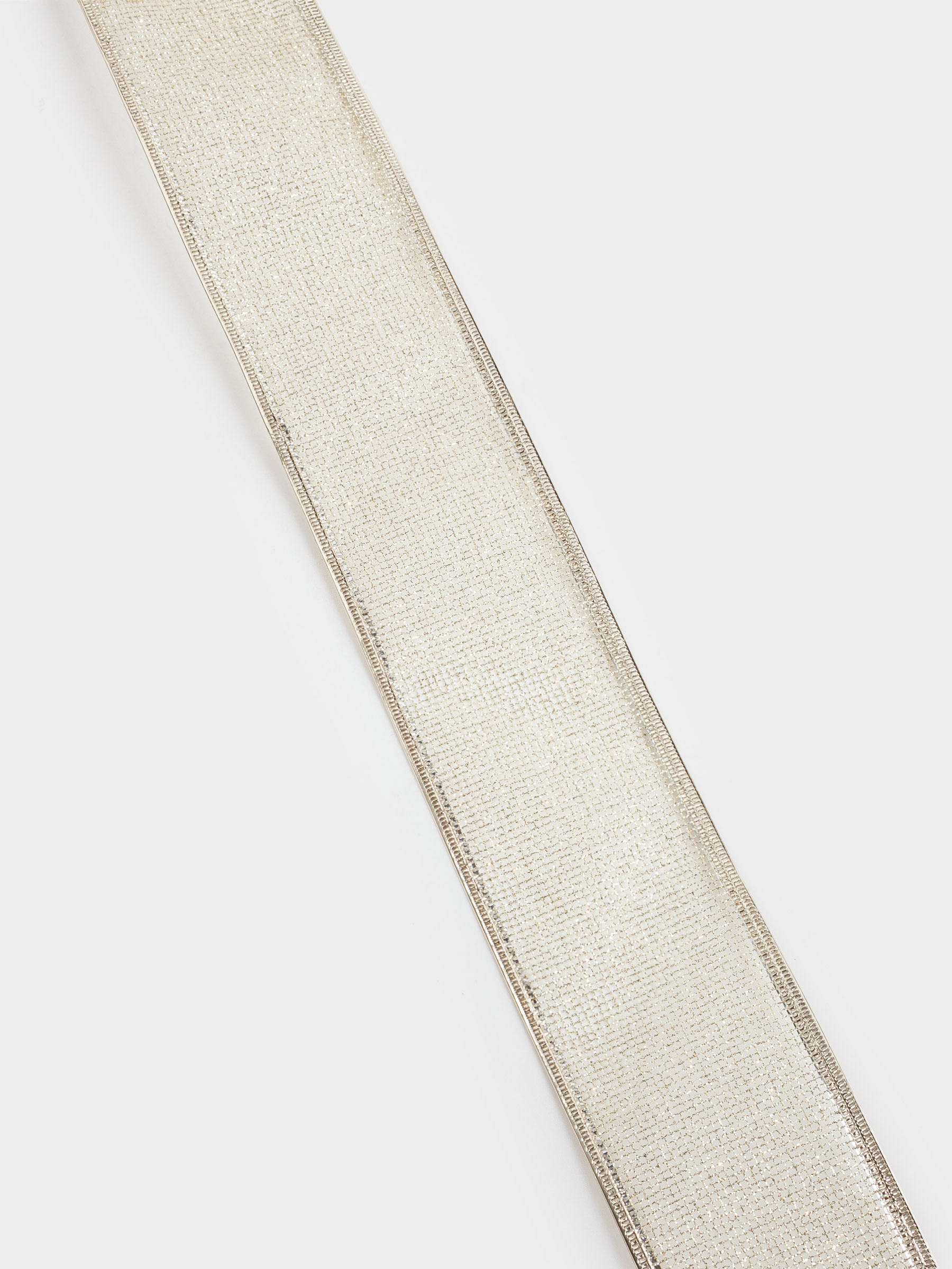 Лента декоративная, 5 м, гибкая, полиэстер, шампань, Сетка, Ribbon christmas, image-3