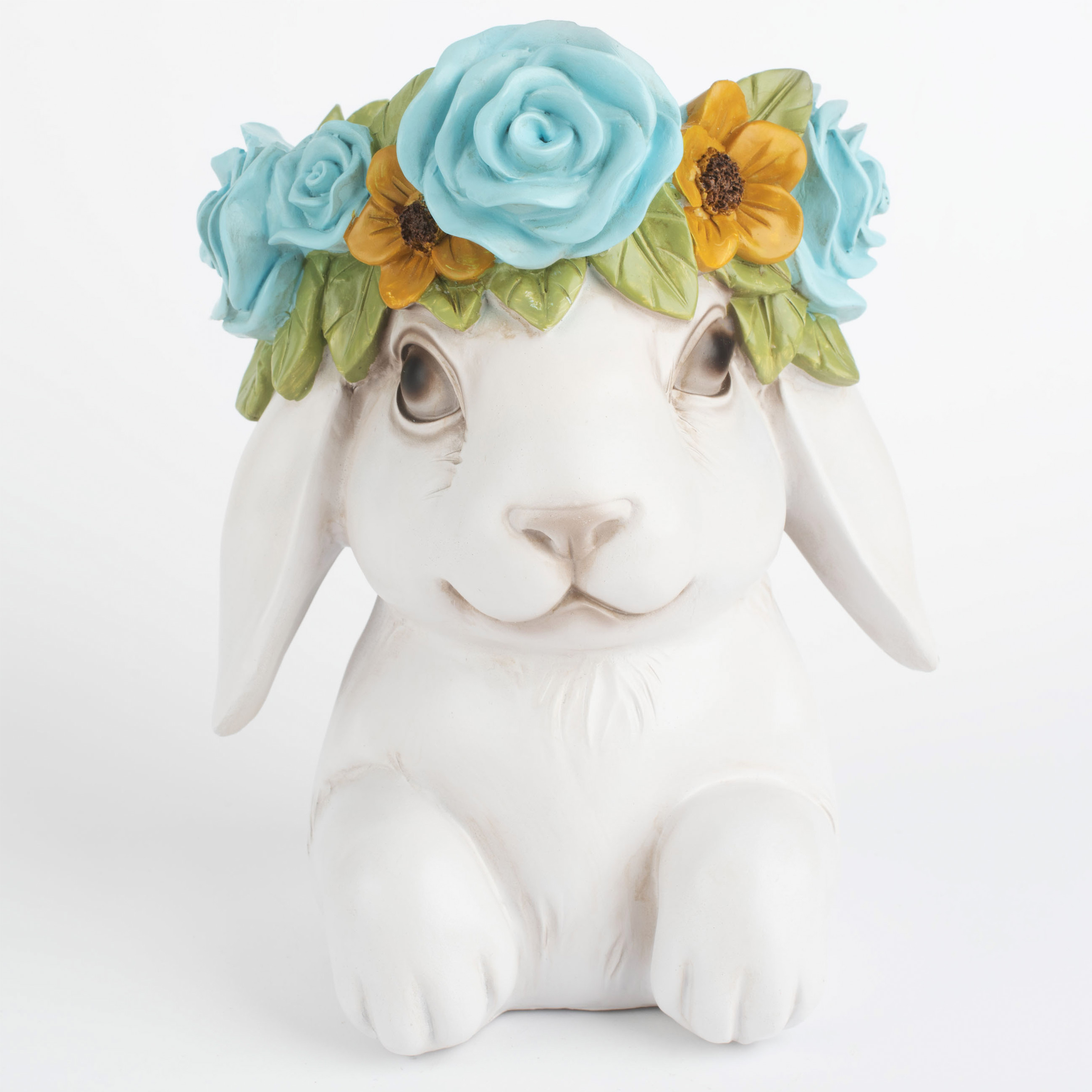 Ваза декоративная, 22 см, полирезин, серая, Кролик в венке, Pure Easter изображение № 2