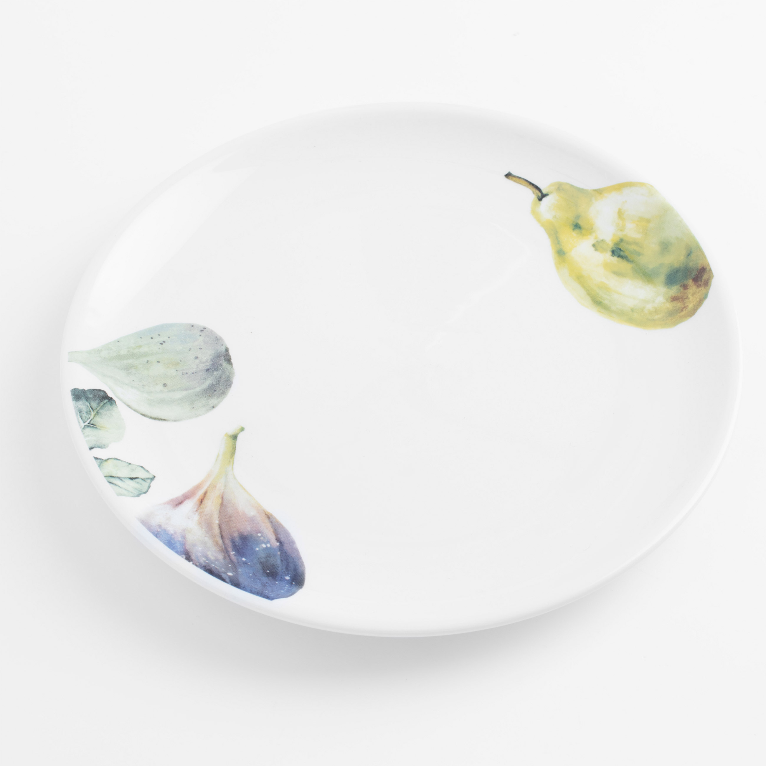 Тарелка закусочная, 21 см, керамика, белая, Инжир и груша, Fruit garden изображение № 3