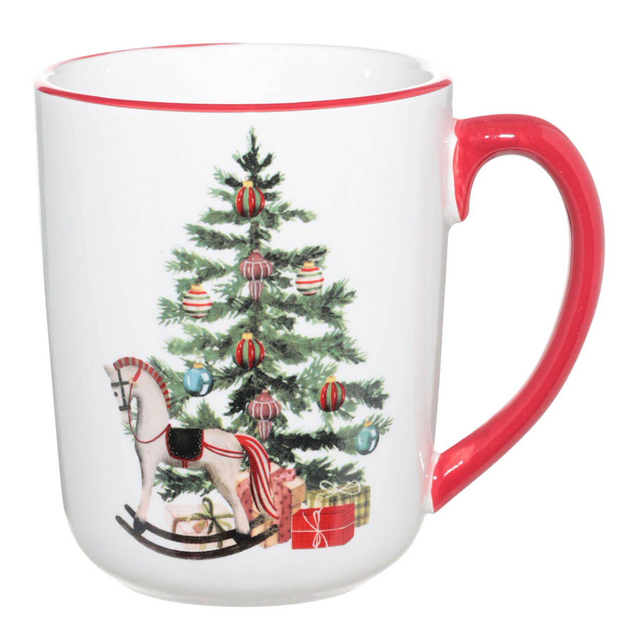 

Кружка, 500 мл, керамика, Лошадка с елкой, Christmas tree