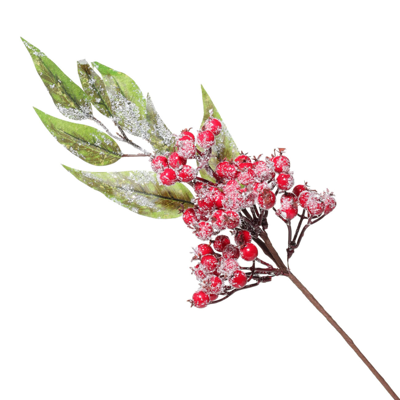 

Ветка декоративная, 72 см, пенопласт, Заснеженная рябина, Red berry