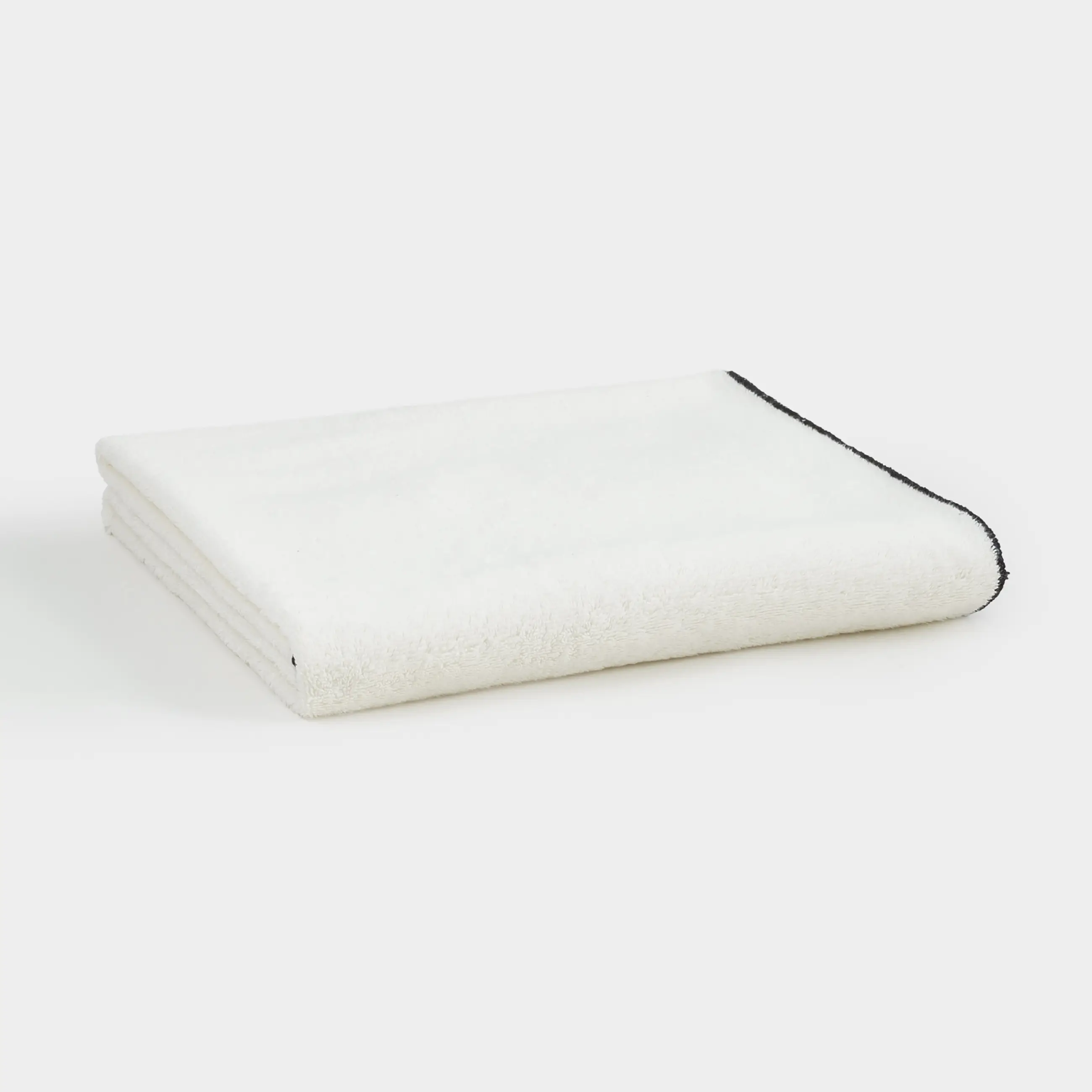 Полотенце, 70х140 см, хлопок, бежевое, Черный кант, Frotte cotton