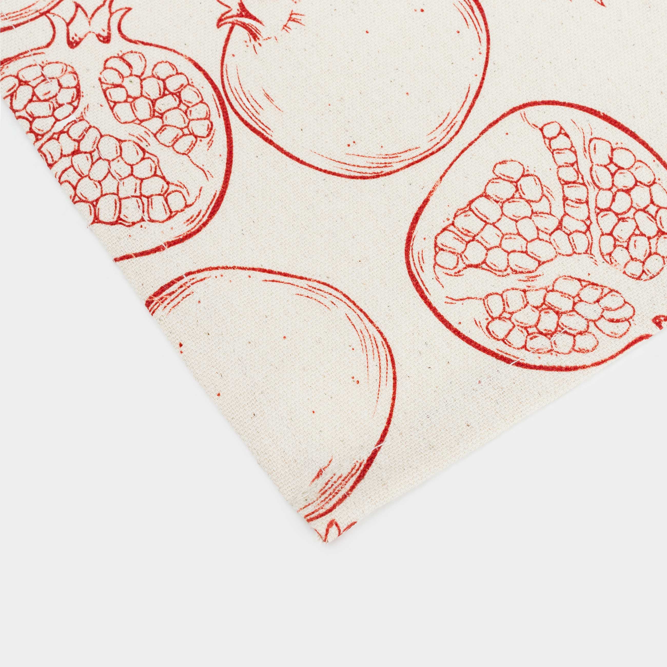 Полотенце кухонное, 40x60 см, 3 шт, хлопок, бежевое/зеленое, Гранаты, Pomegranate