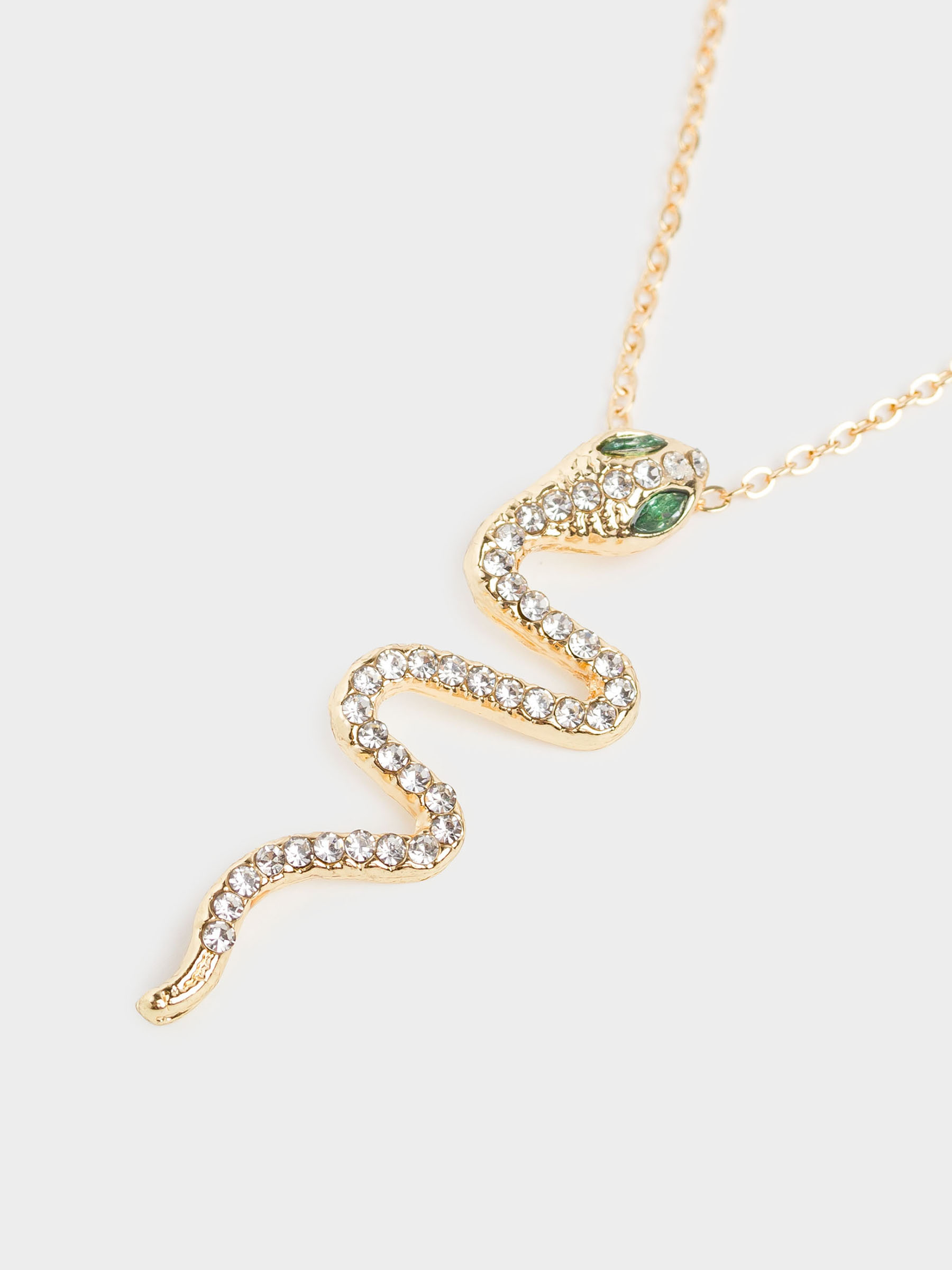 Цепочка, 45 см, с подвеской, металл, золотистая, Змея, Jewelry snake, image-3